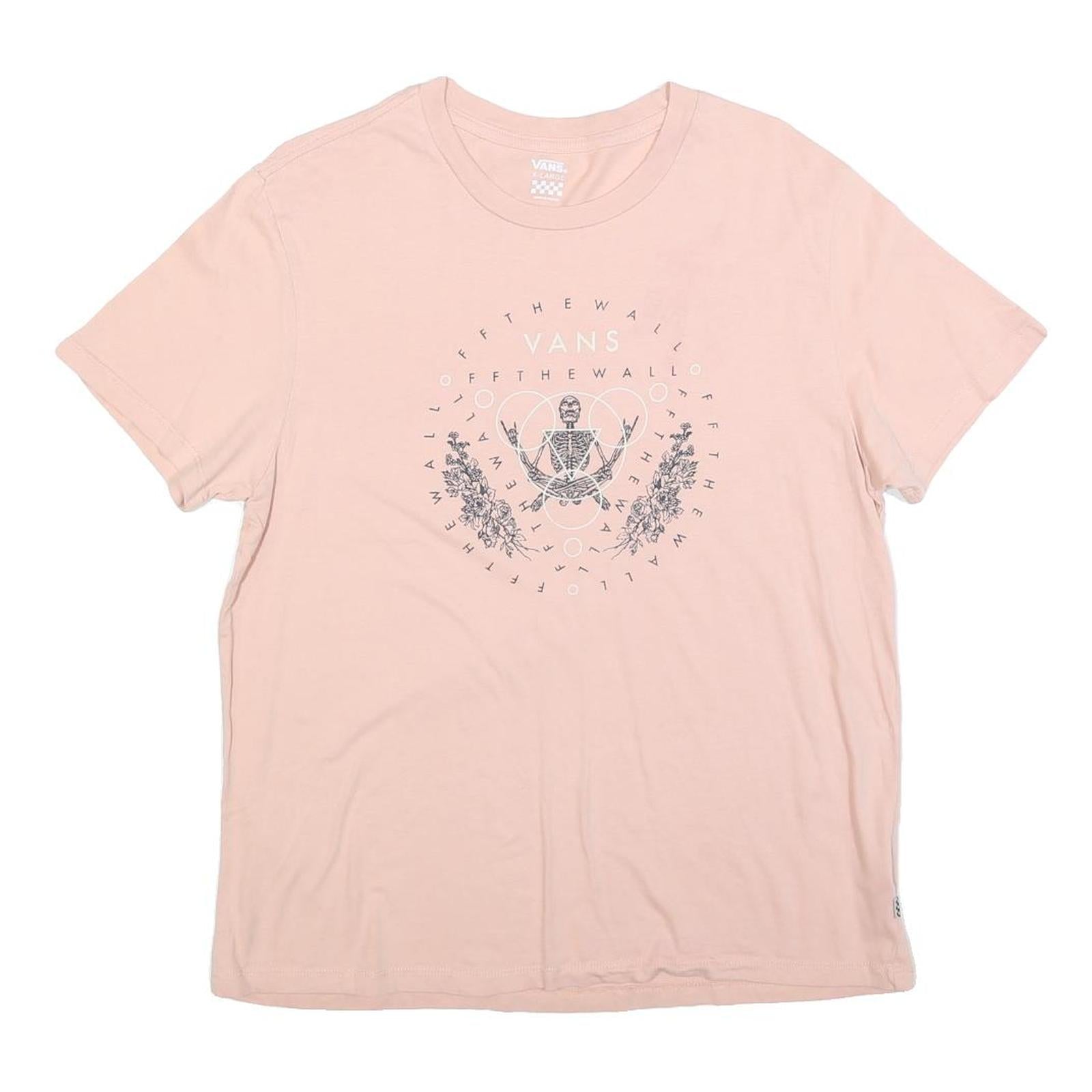 VANS Womens Pink Graphic T-Shirt XL Short Sleeve Crew Neck Cotton Blend Refurbished - N/A refurbished available on Cerqular