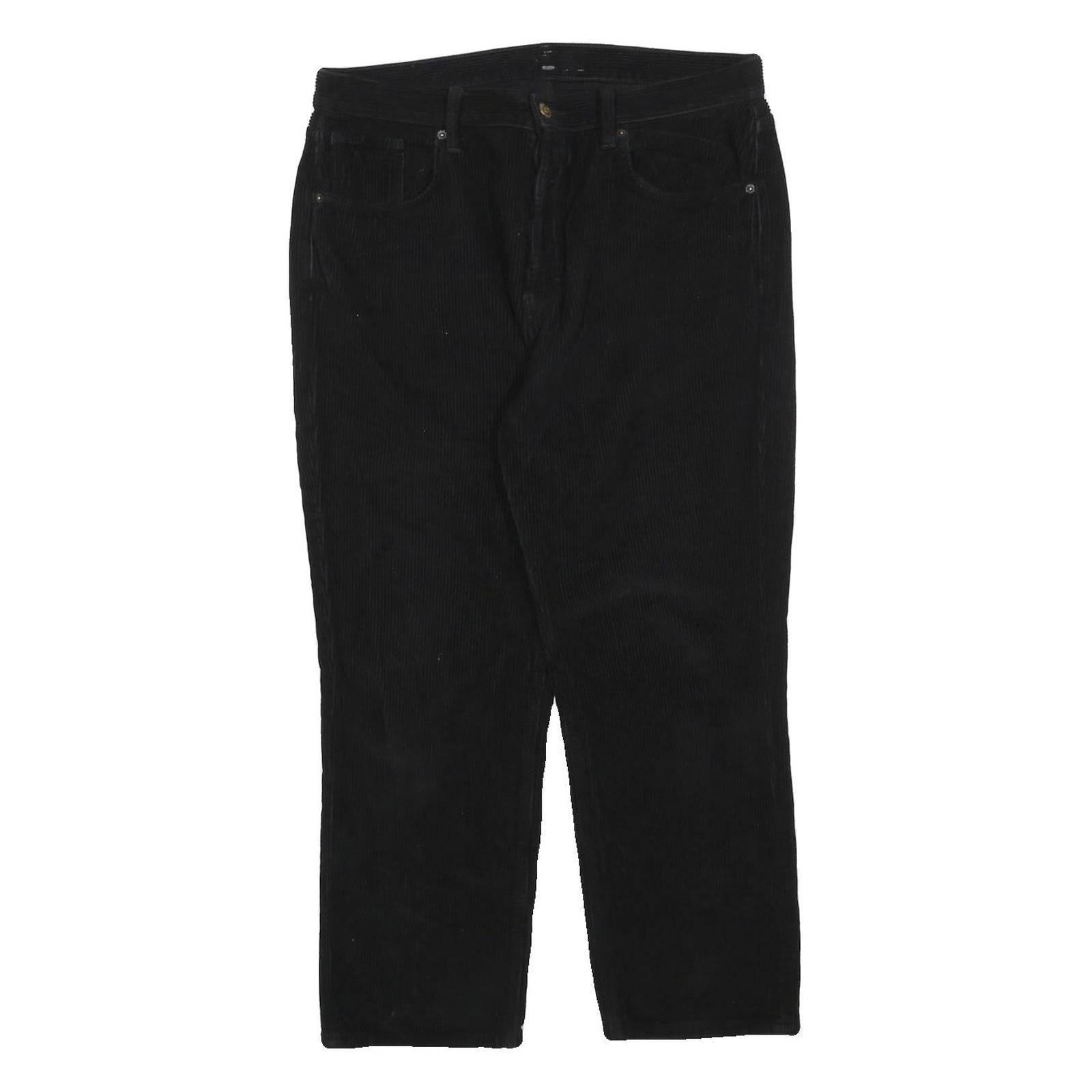 Womens Black Cotton Blend Regular Fit Straight Leg Trousers W34 L24 Comfortable Refurbished - N/A refurbished available on Cerqular
