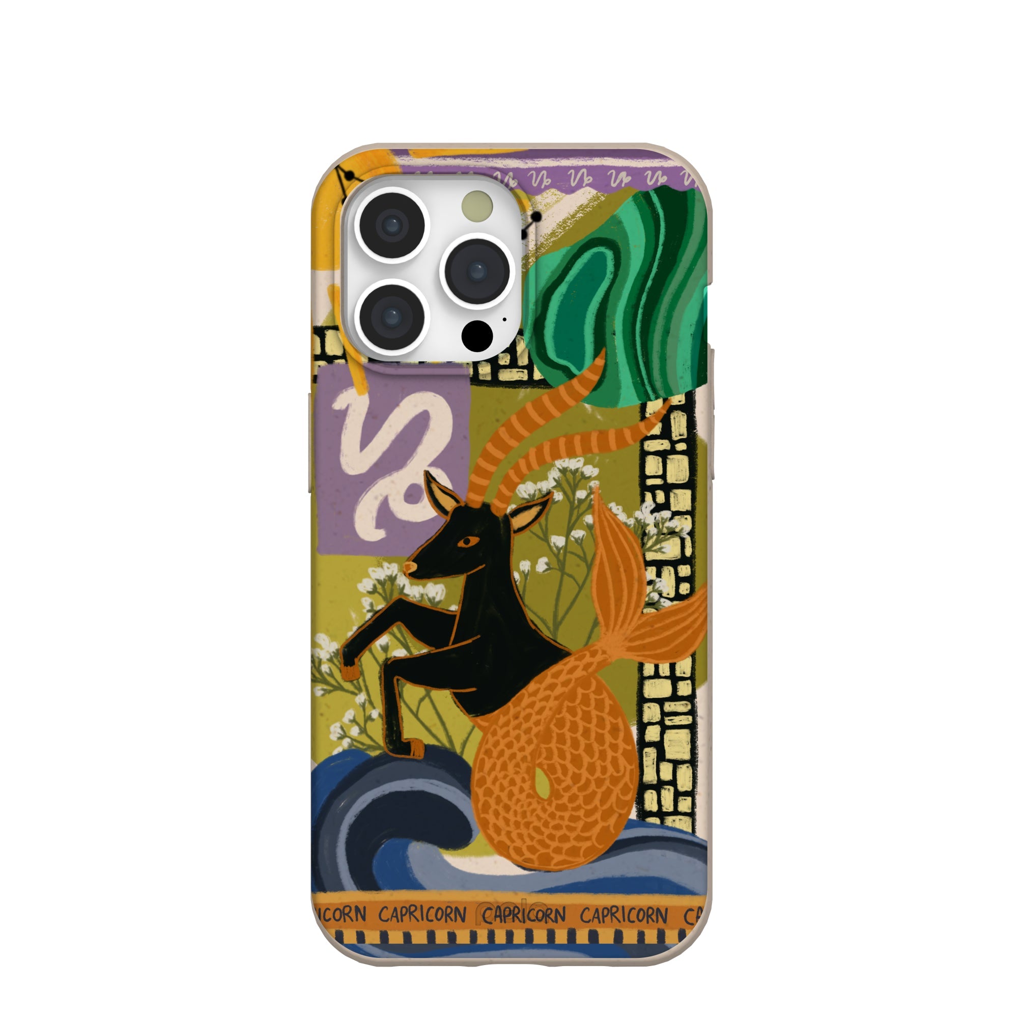 Seashell Capricorn Sea Goat iPhone 15 Pro Max Case Refurbished - Pela Case refurbished available on Cerqular