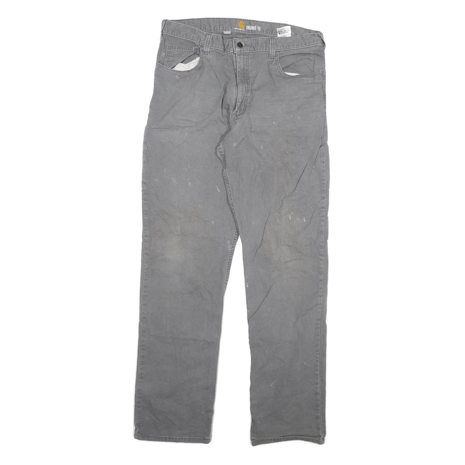 CARHARTT Mens Relaxed Fit Grey Cotton Blend Denim W36 L36 Workwear Utility Jeans Refurbished - N/A refurbished available on Cerqular