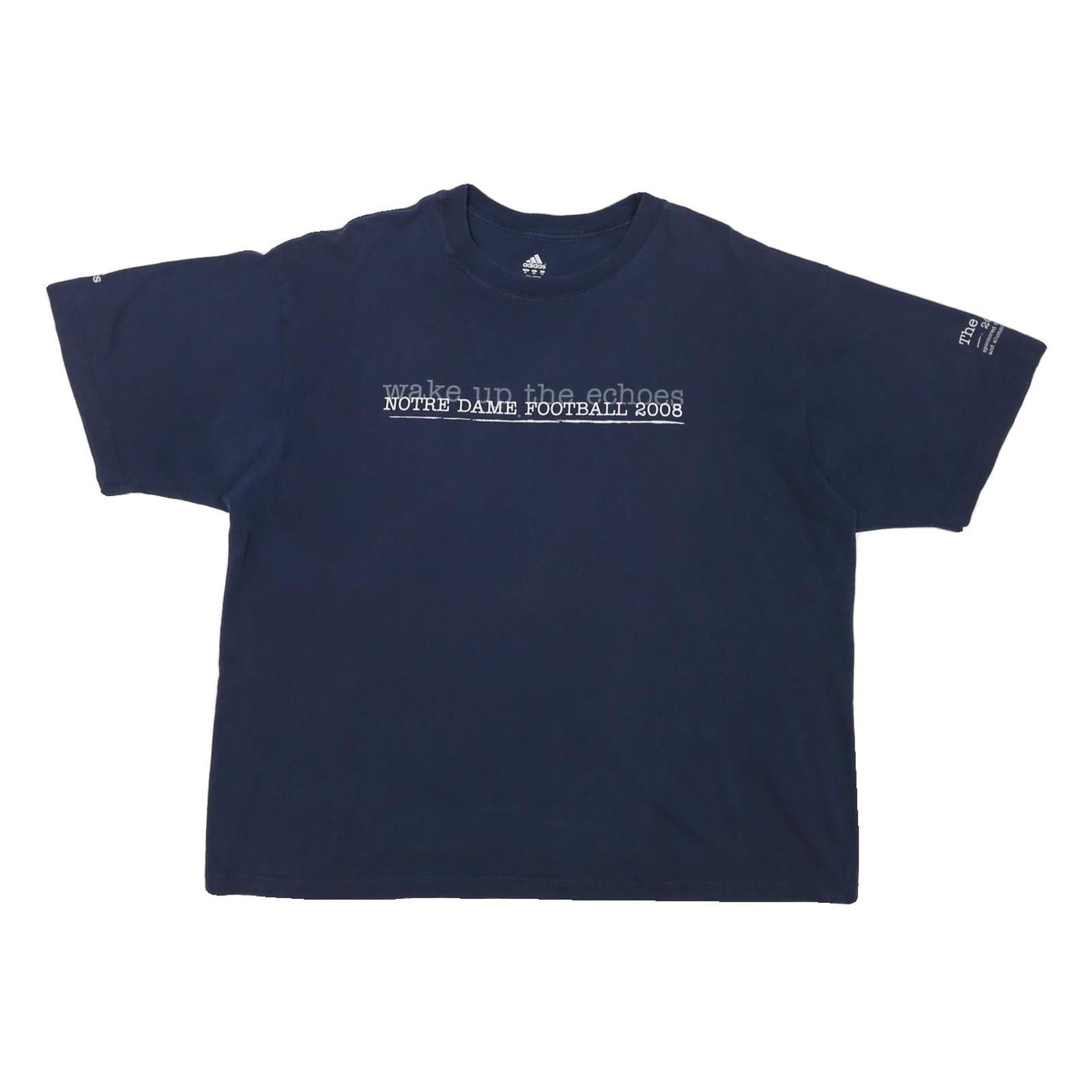 ADIDAS Mens Navy Blue Notre Dame Football Graphic T-Shirt XL Short Sleeve Crew Refurbished - N/A refurbished available on Cerqular