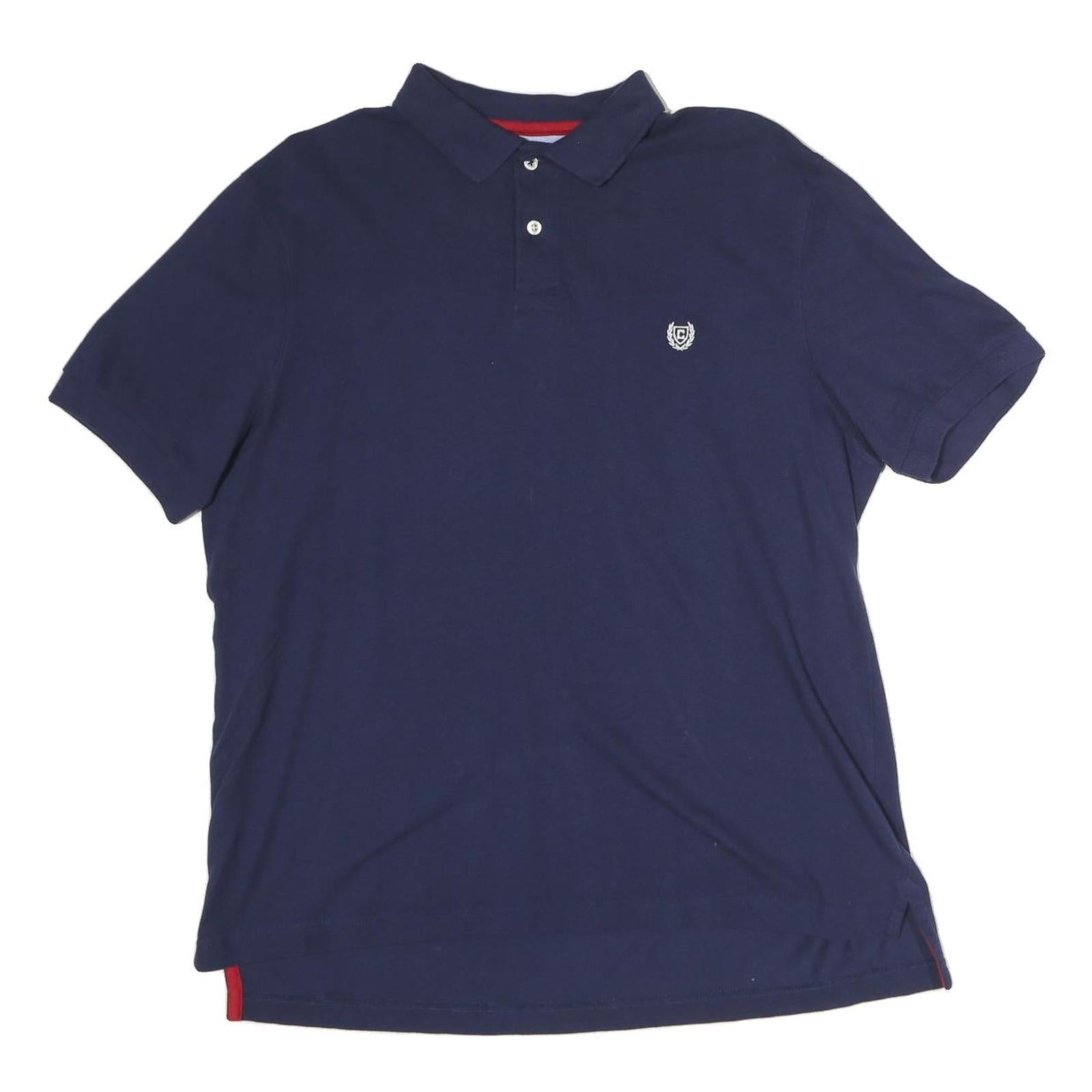 CHAPS Mens Navy Blue Polo Shirt L Cotton Crest Logo Short Sleeve Classic Refurbished - N/A refurbished available on Cerqular