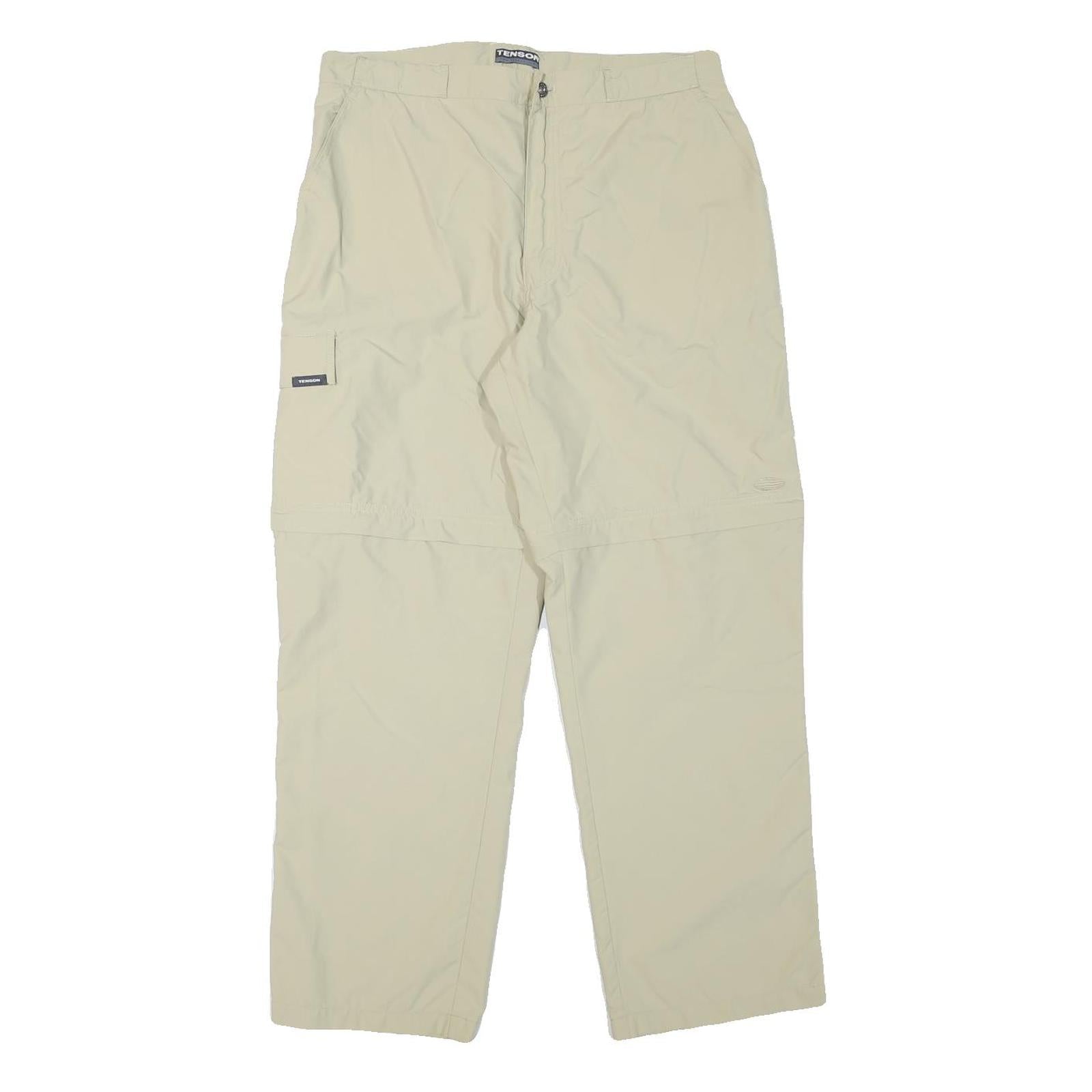 TENSON Mens Relaxed Beige Zip Trousers W32 L28 Outdoor Casual Lightweight Refurbished - N/A refurbished available on Cerqular