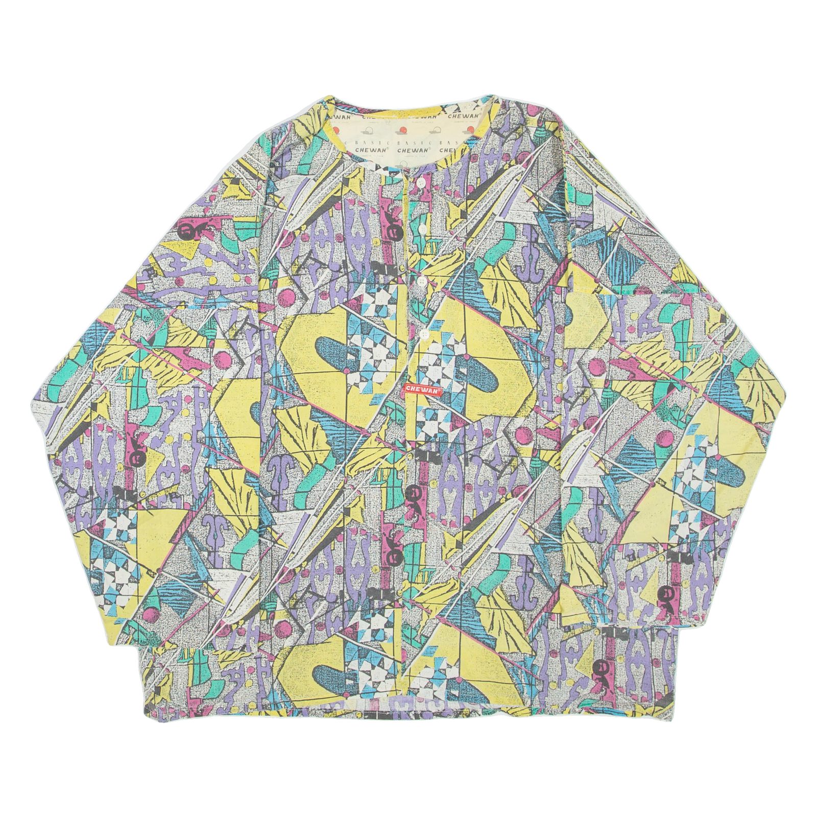 CHEWAN Womens Printed Top Yellow 3/4 Sleeve Crazy Pattern XL Refurbished - N/A refurbished available on Cerqular