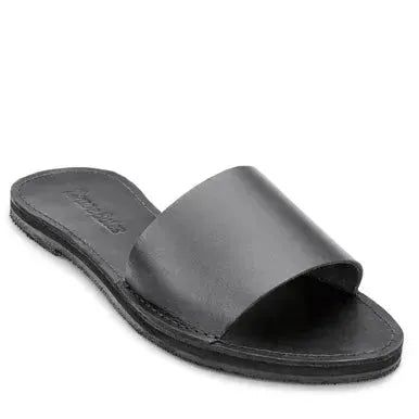 The Linda Leather Slide Sandal | Color: Black | Size: 11 Refurbished - Brave Soles refurbished available on Cerqular