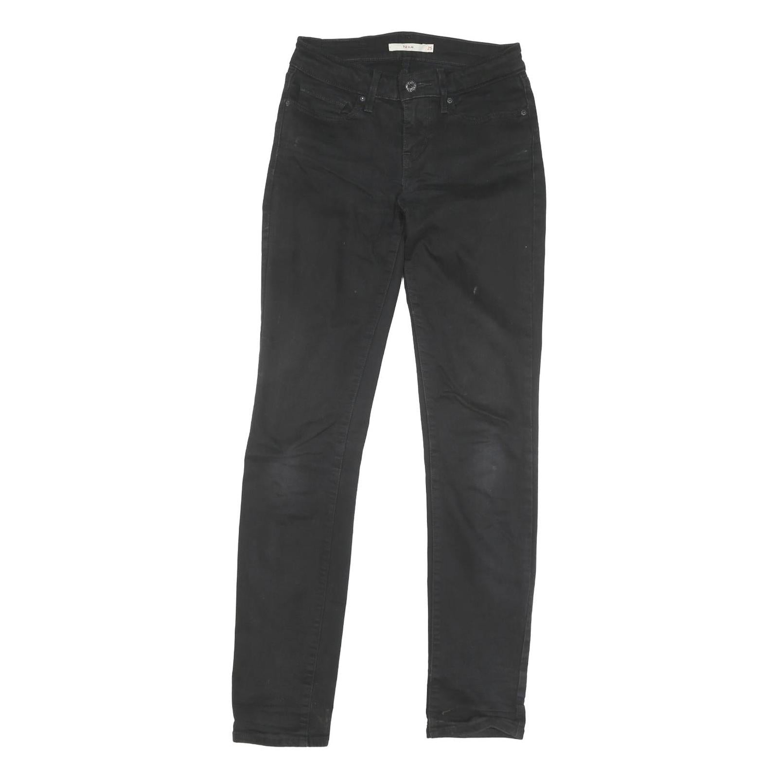 LEVI'S 712 Womens Black Slim Skinny Denim Medium W25 L31 Jeans Zip Closure Refurbished - N/A refurbished available on Cerqular