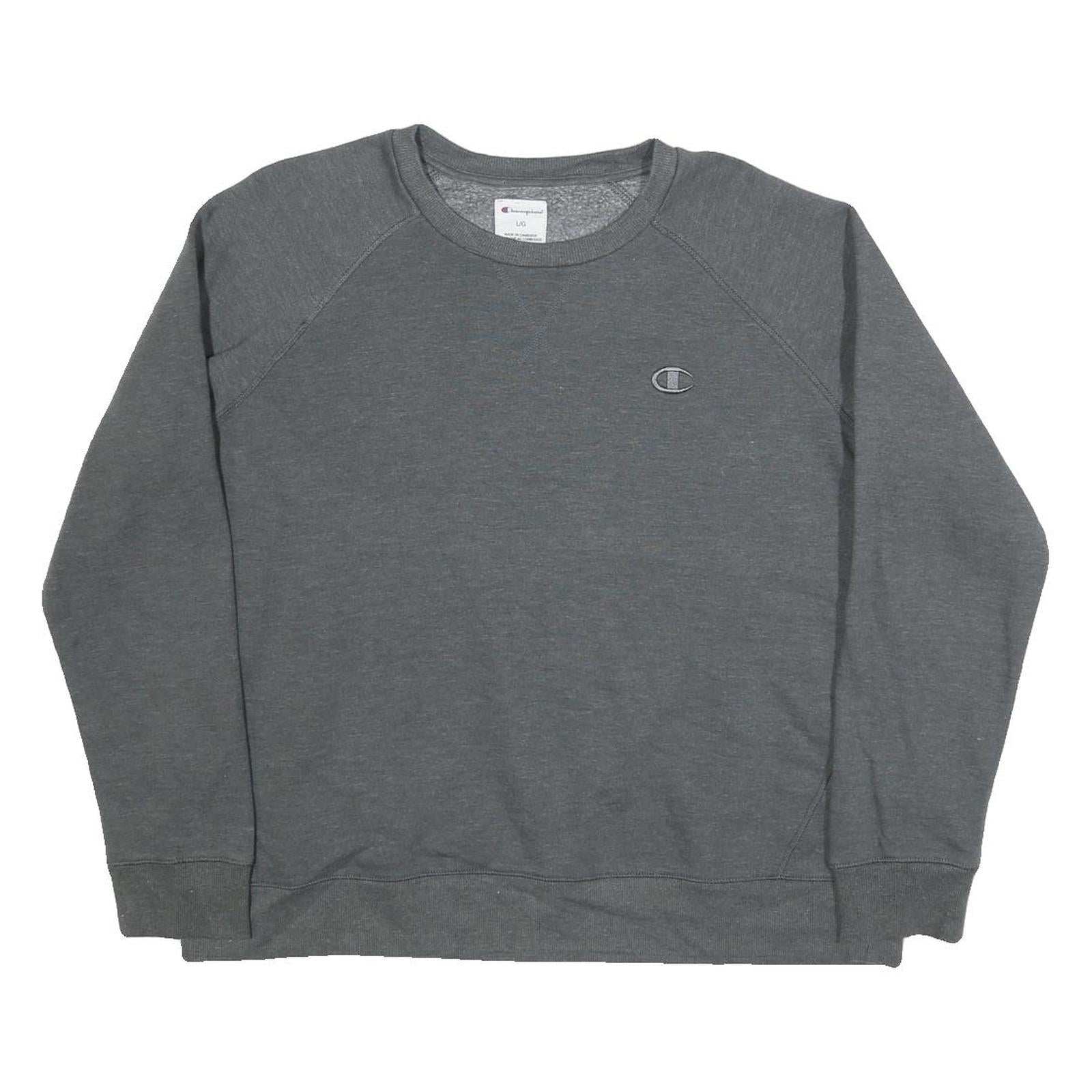 CHAMPION Mens Grey Crew Neck L Cotton Blend Sweatshirt Pullover Casual Wear Refurbished - N/A refurbished available on Cerqular
