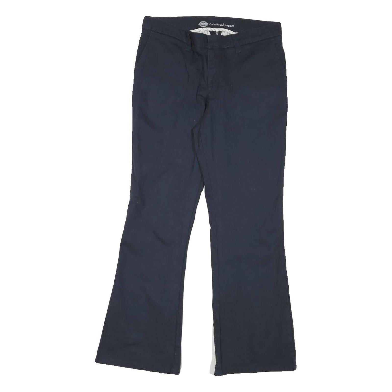 DICKIES Womens Cotton Blend Navy Regular Fit Bootcut Trousers W32 L29 Workwear Refurbished - N/A refurbished available on Cerqular