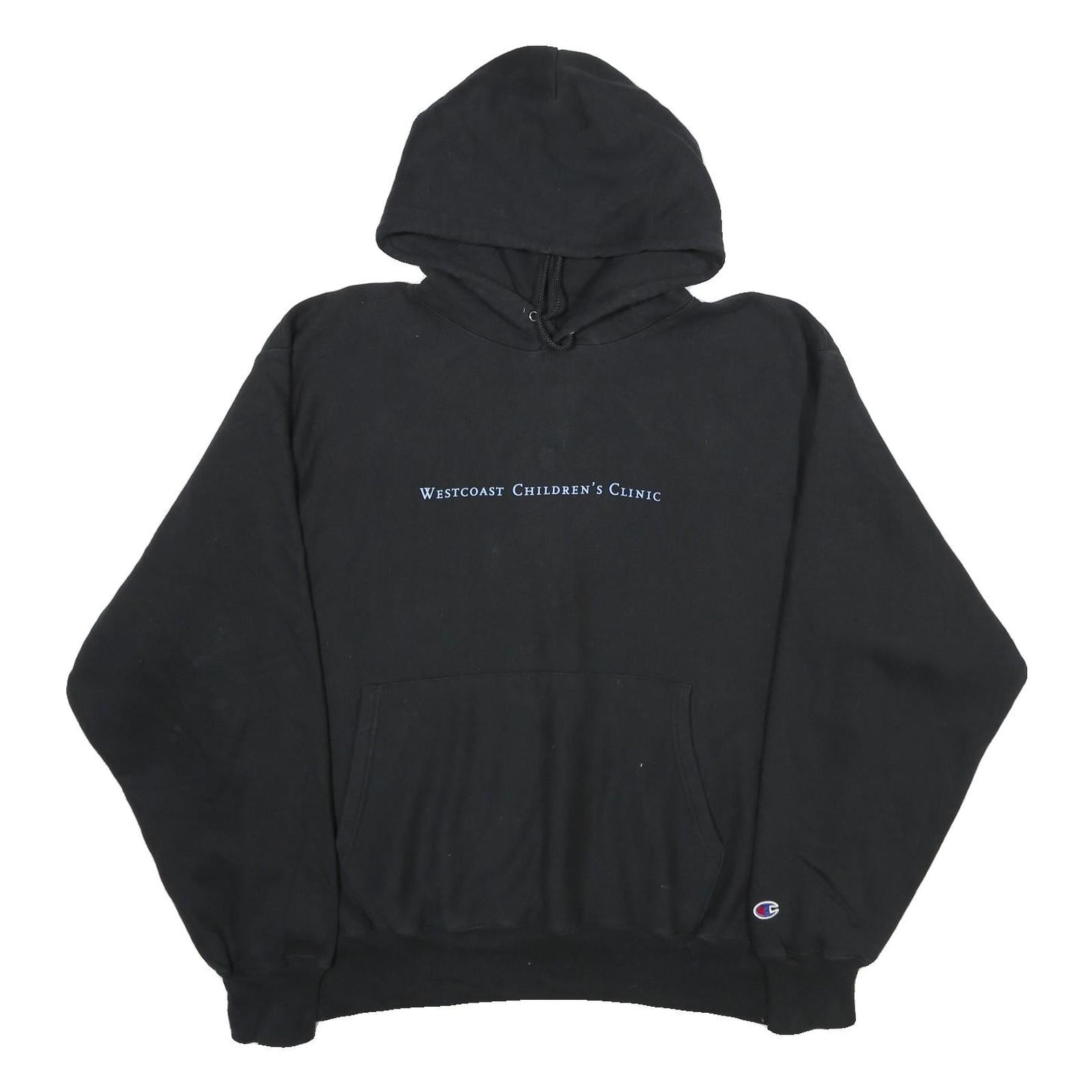 CHAMPION Mens Black Westcoast Childrens Clinic Pullover Hoodie L Cotton Blend Refurbished - N/A refurbished available on Cerqular