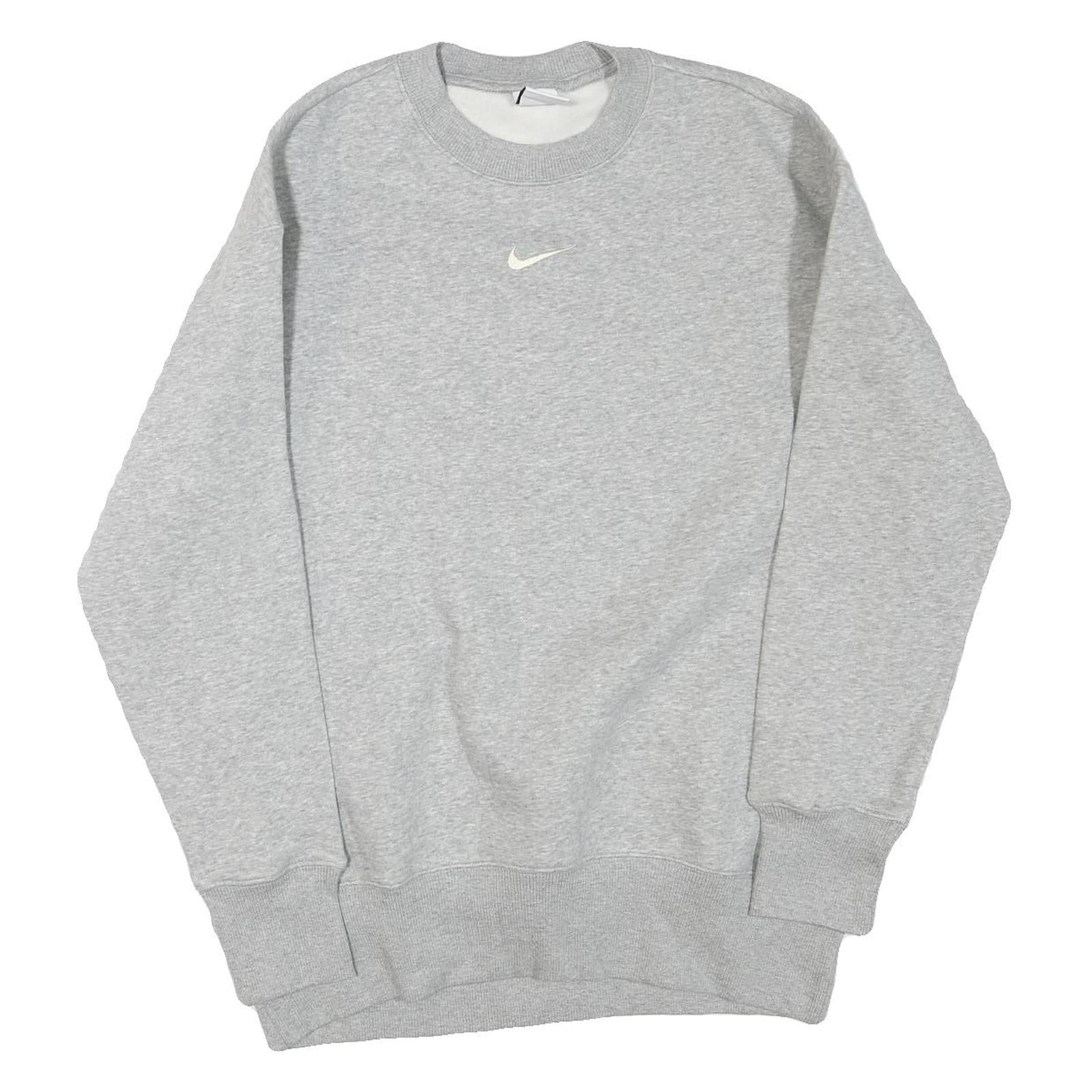 NIKE Womens Grey Cotton Blend Crew Neck Sweatshirt XS Classic Sportswear Casual Refurbished - N/A refurbished available on Cerqular