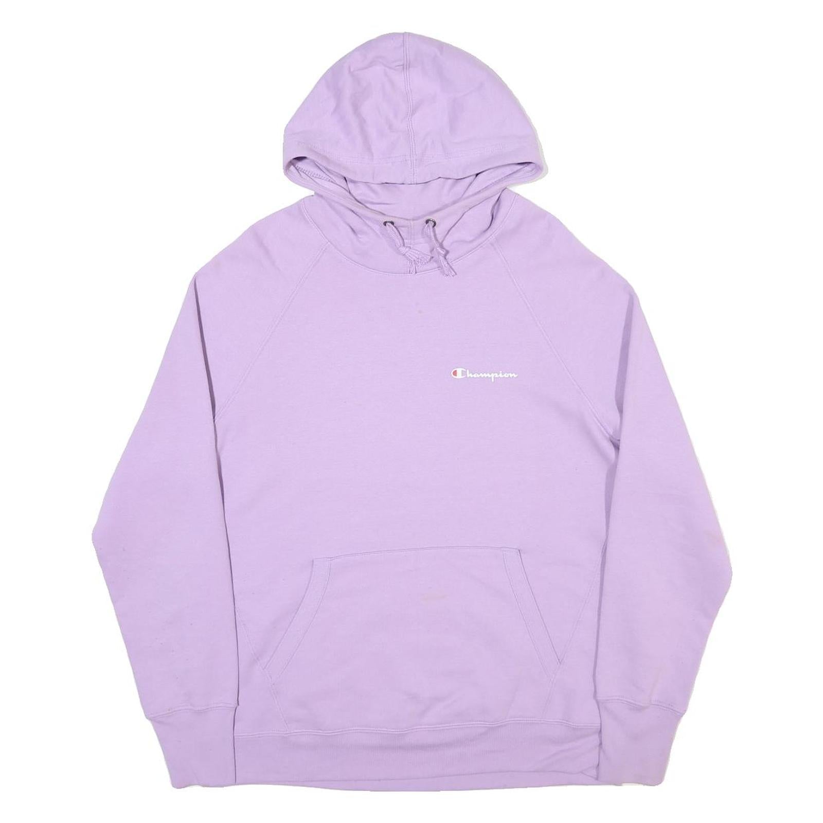 CHAMPION Mens Purple Pullover Hoodie L Cotton Blend Casual Streetwear Refurbished - N/A refurbished available on Cerqular