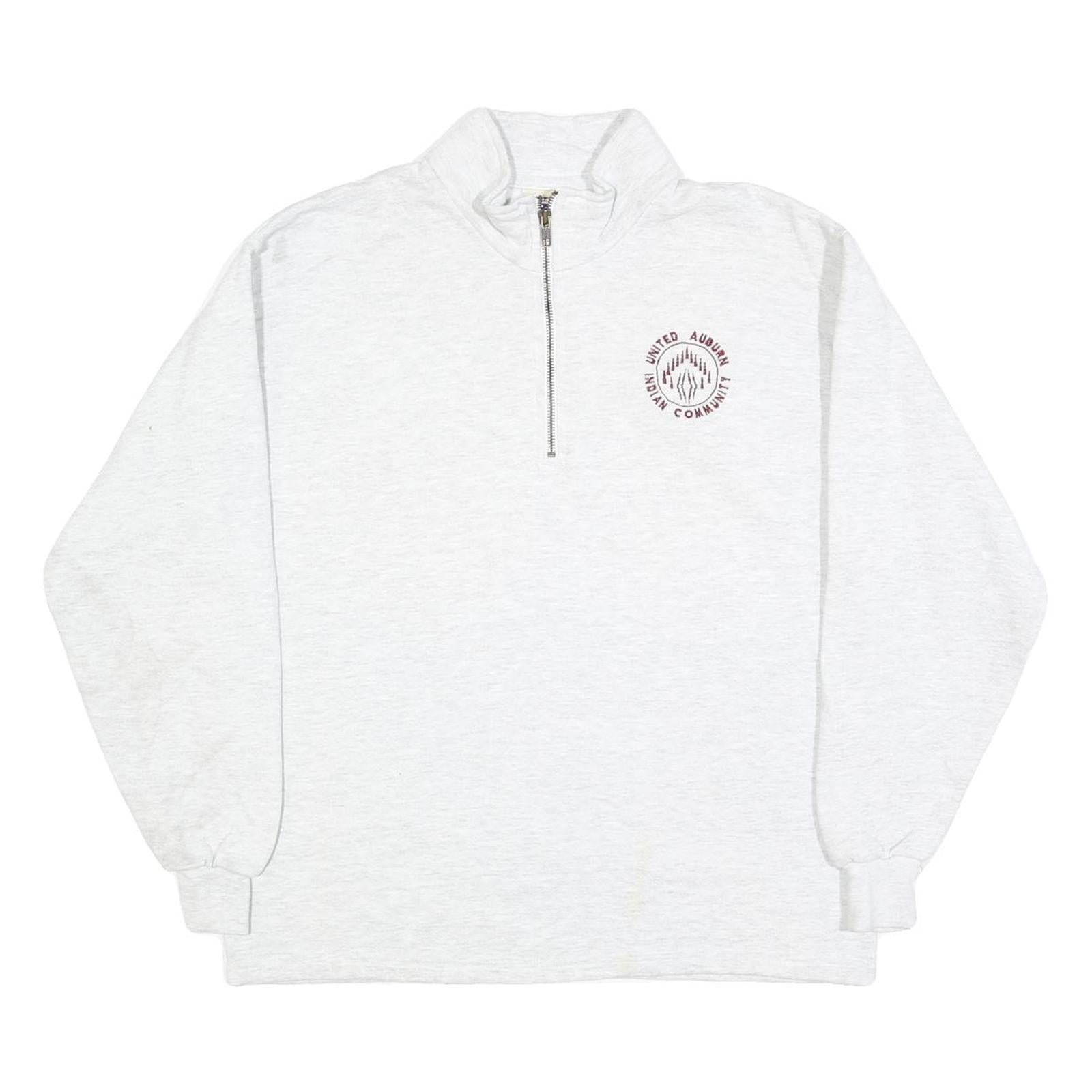 LEE Mens White 1/4 Zip Sweatshirt M Cotton Blend Casual Pullover Refurbished - N/A refurbished available on Cerqular