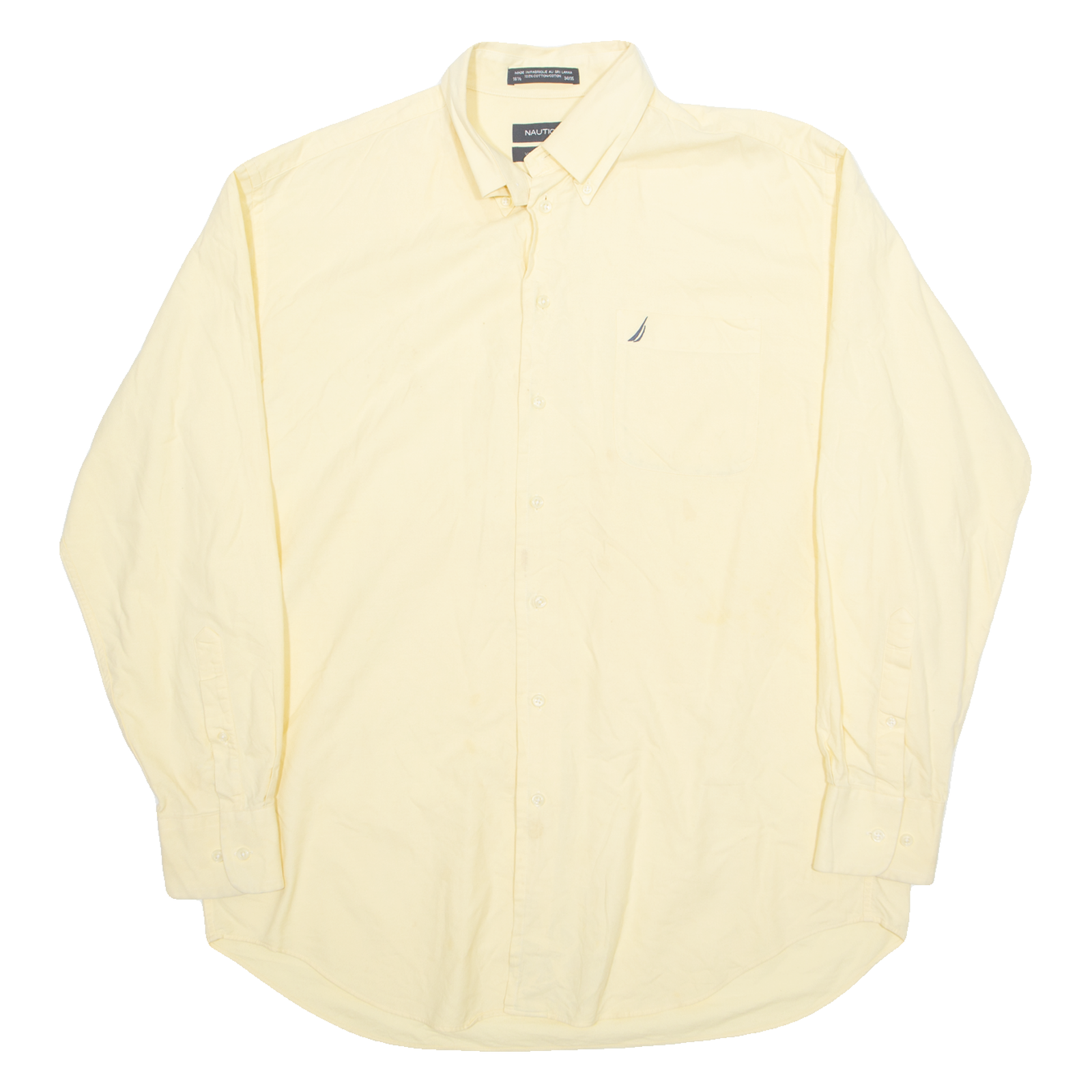 NAUTICA Mens Plain Shirt Yellow Long Sleeve 2XL Refurbished - N/A refurbished available on Cerqular