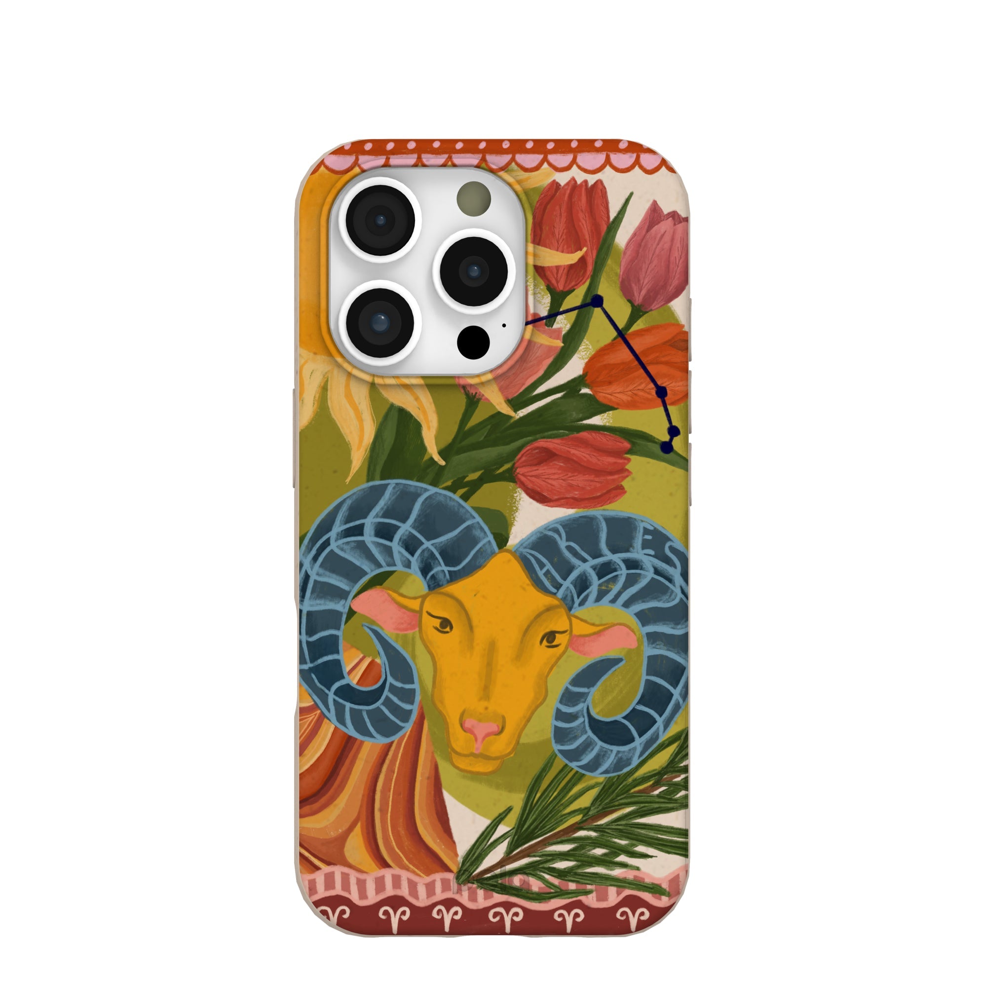 Seashell Aries Ram iPhone 16 Pro Case Refurbished - Pela Case refurbished available on Cerqular
