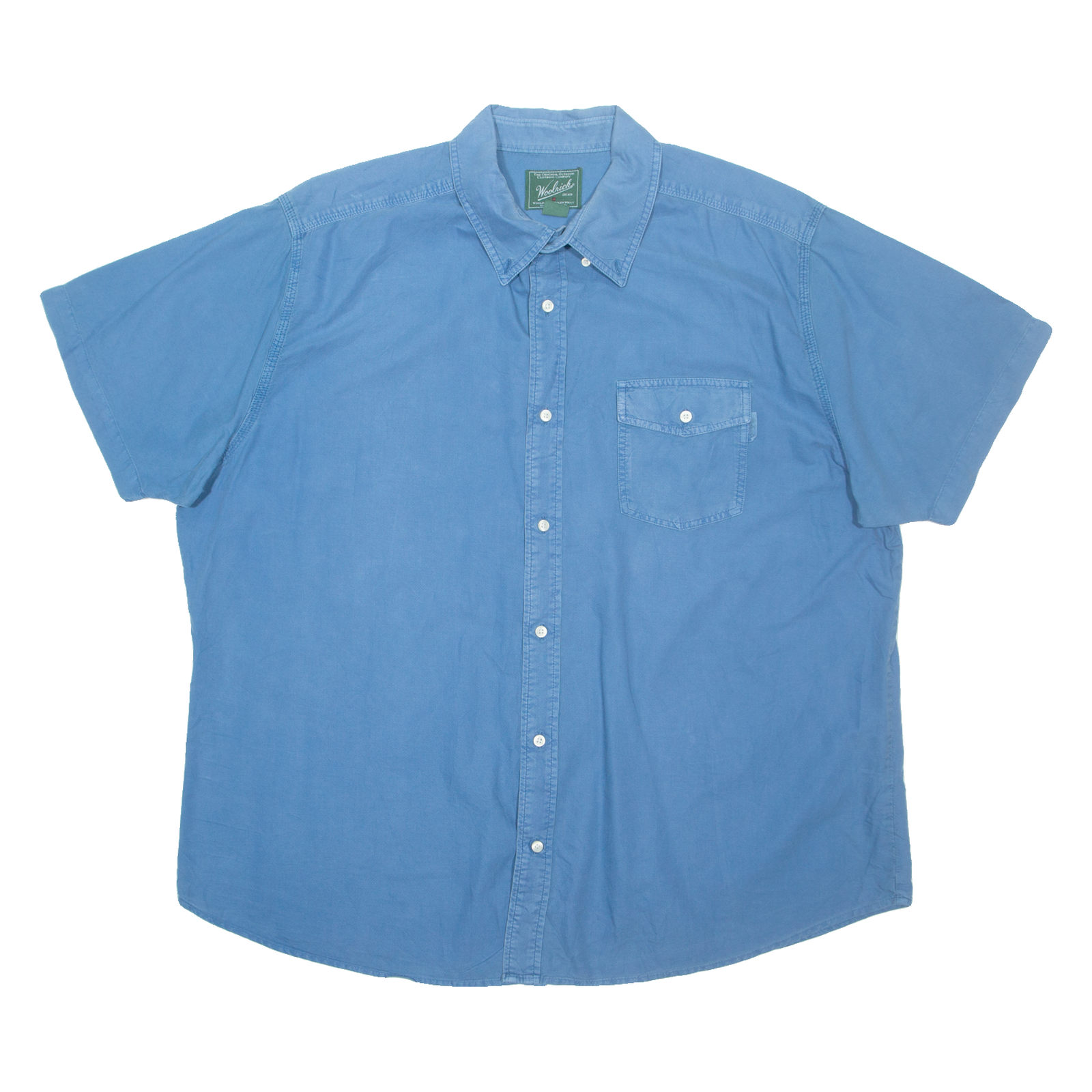 WOOLRICH Mens Plain Shirt Blue 2XL Refurbished - N/A refurbished available on Cerqular