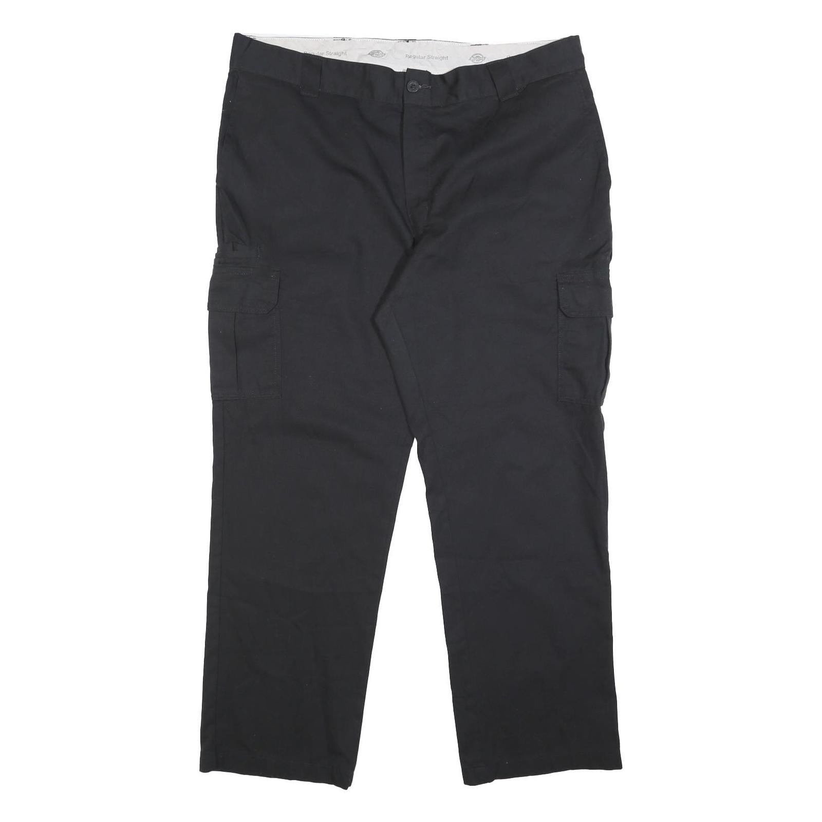 DICKIES Mens Cotton Blend Black Regular Straight Leg Trousers W42 L32 Industrial Refurbished - N/A refurbished available on Cerqular