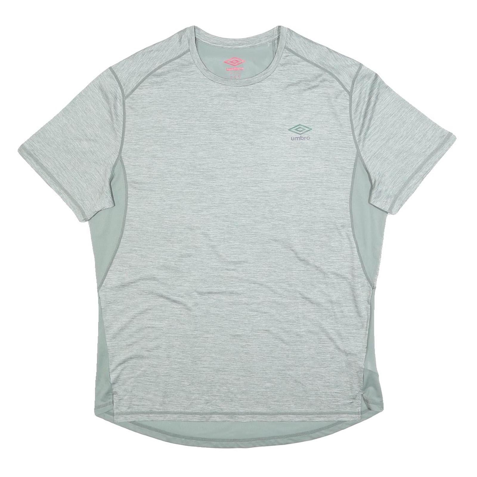 UMBRO Mens Grey Light Blue Sports T-Shirt XL Short Sleeve Crew Neck Performance Refurbished - N/A refurbished available on Cerqular