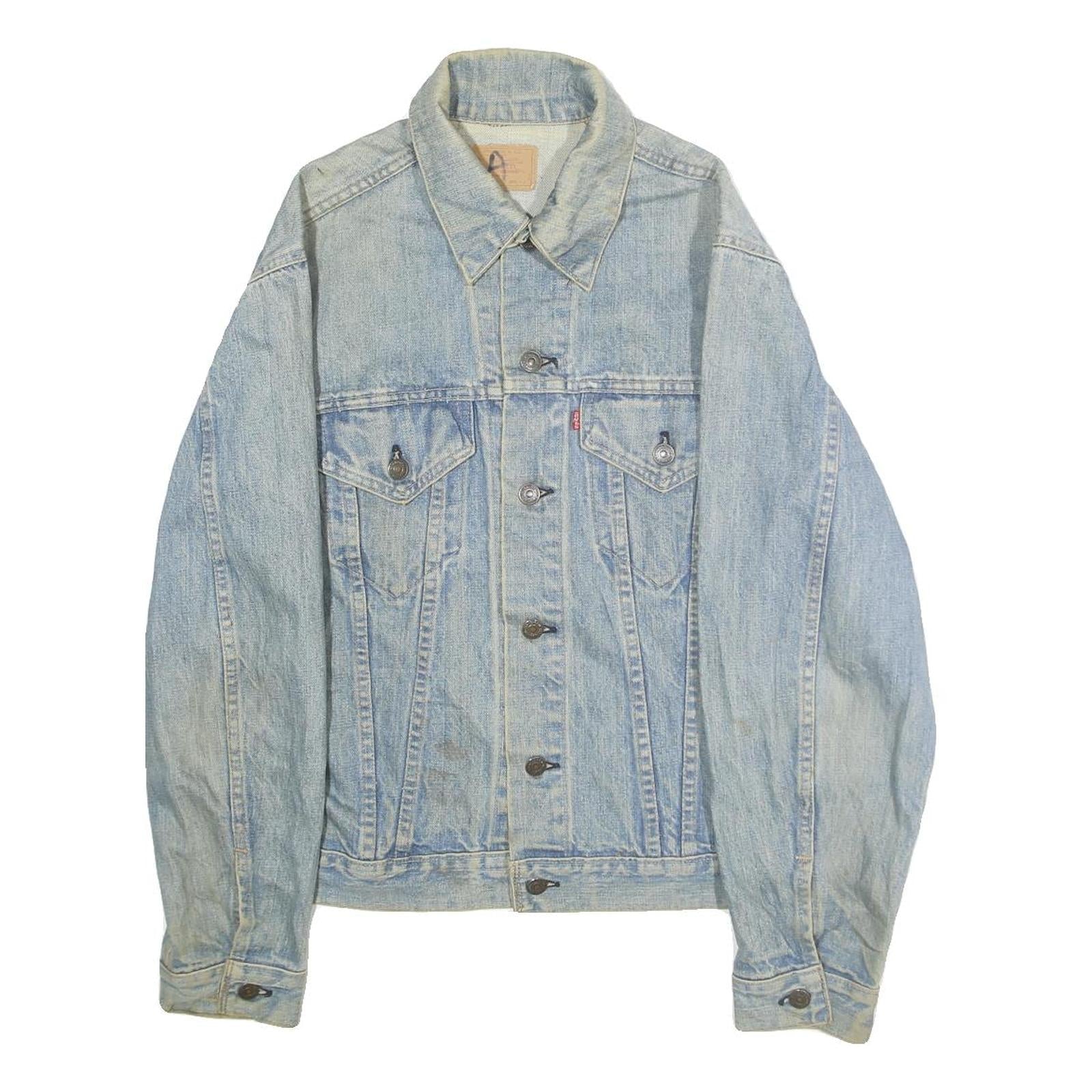 LEVI'S Mens Blue Cotton Denim Jacket S Button Front Classic Fit Pocket Refurbished - N/A refurbished available on Cerqular