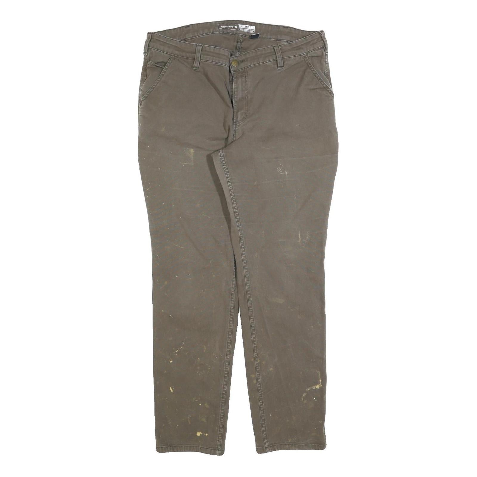 CARHARTT Womens Relaxed Fit Workwear Brown Cotton Blend Jeans W34 L30 Durable Refurbished - N/A refurbished available on Cerqular