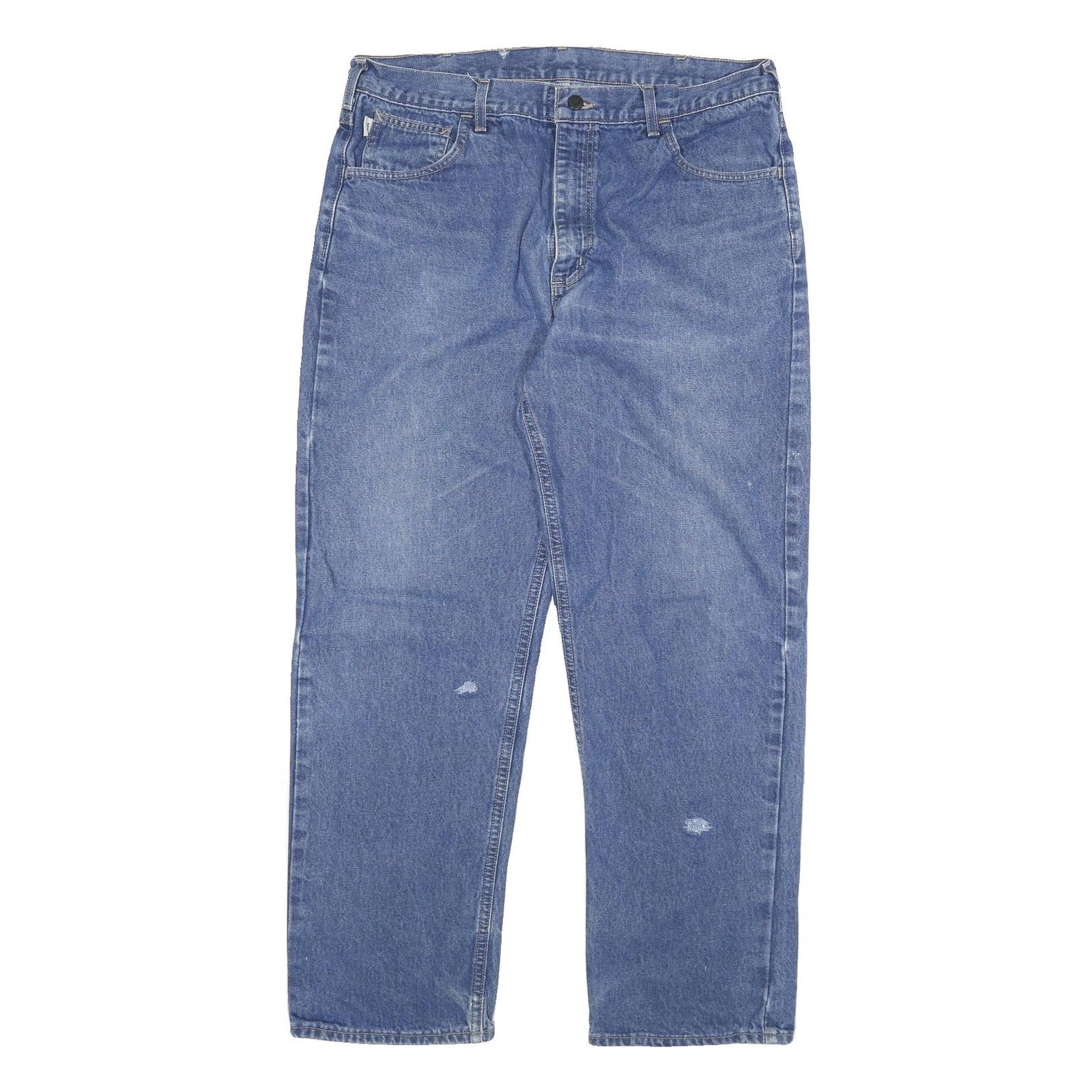 CARHARTT Mens Jeans Blue Regular Straight Denim Medium W36 L30 Workwear Zip Refurbished - N/A refurbished available on Cerqular