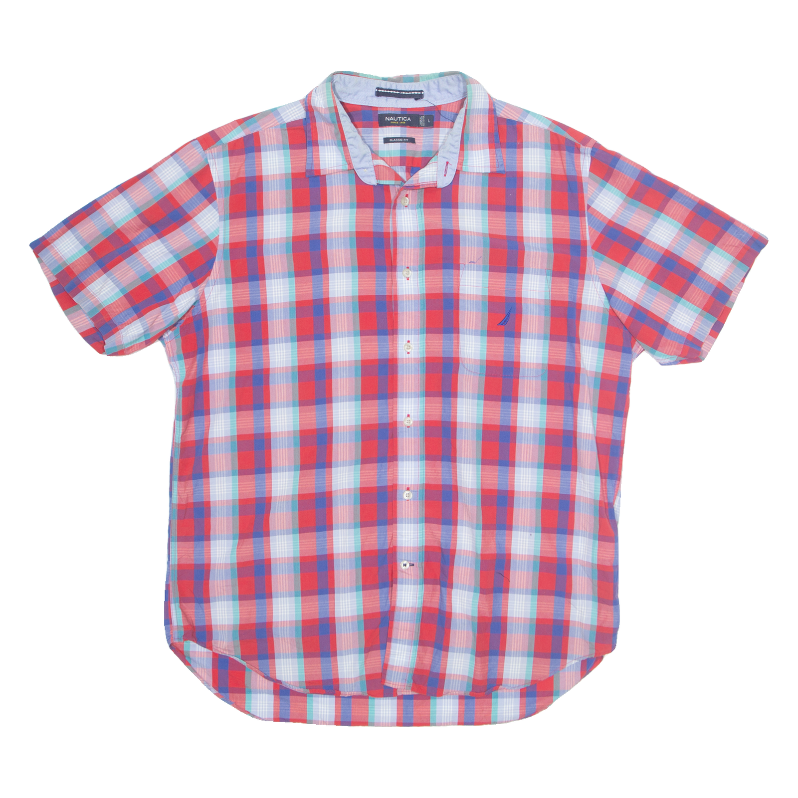 NAUTICA Mens Shirt Red Plaid L Refurbished - N/A refurbished available on Cerqular