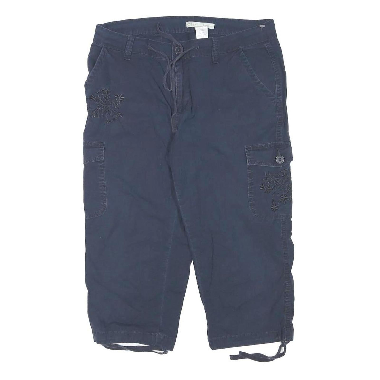 CLEO Womens Shorts Blue Cargo M W29 Cotton Blend Drawstring Casual Refurbished - N/A refurbished available on Cerqular