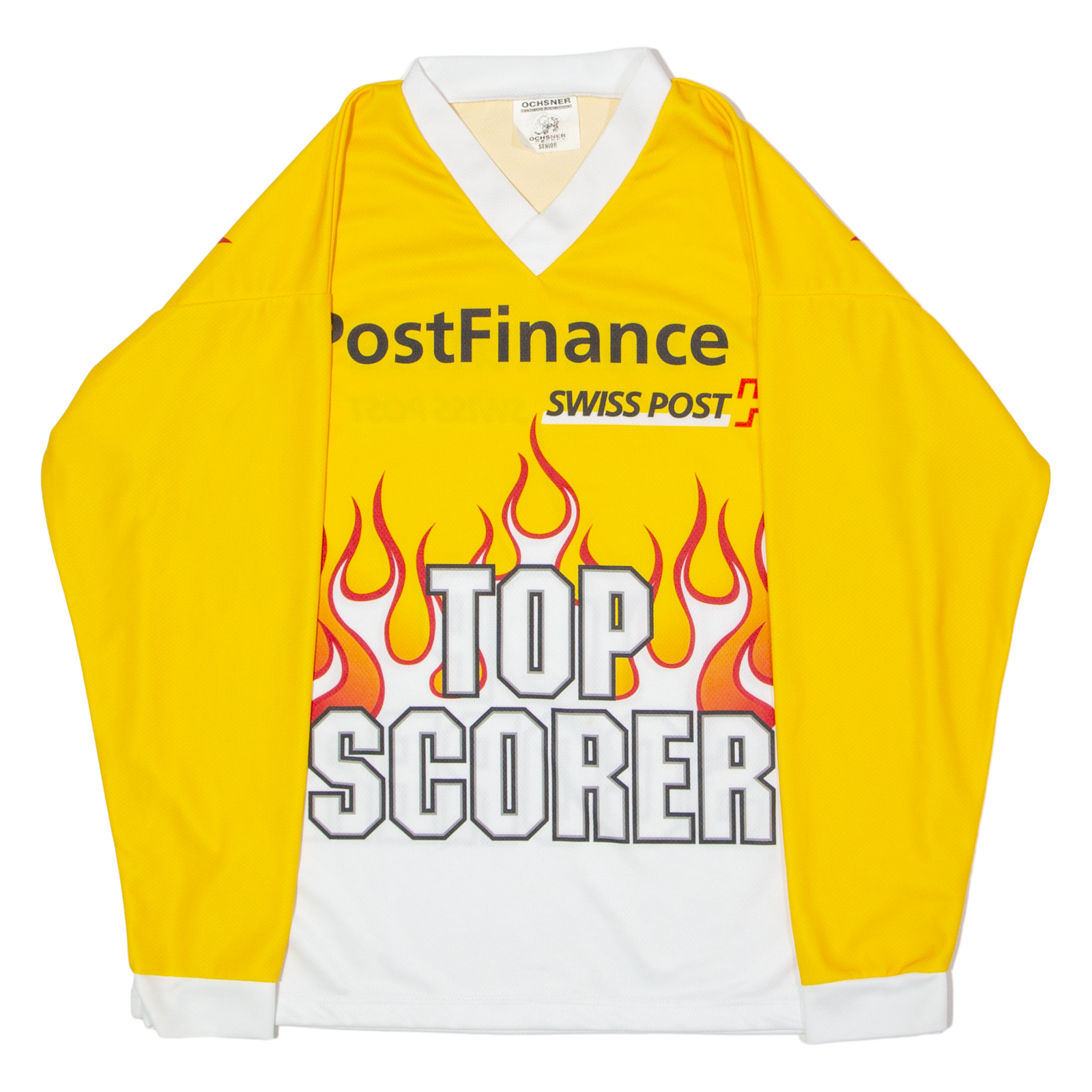 Buy OCHSNER Swiss Ice Hockey Top Scorer Mens Jersey Yellow V-Neck ONE SIZE Refurbished - $68.89 OCHSNER Swiss Ice Hockey Top Scorer Mens Jersey Yellow V-Neck ONE SIZE Refurbished - N/A refurbished available on Cerqular