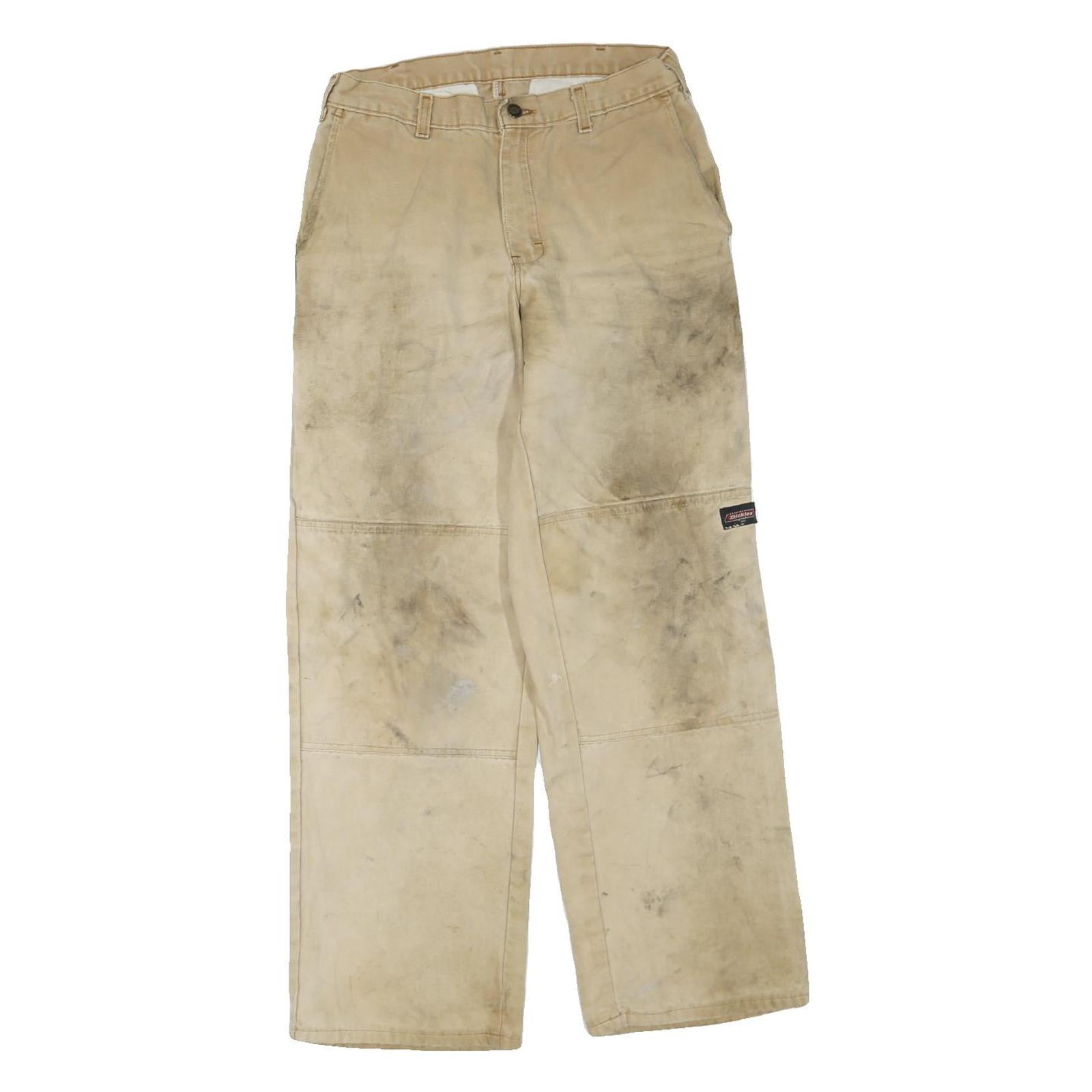 DICKIES Mens Cotton Blend Beige Regular Straight Trousers W30 L30 Workwear Zip Refurbished - N/A refurbished available on Cerqular