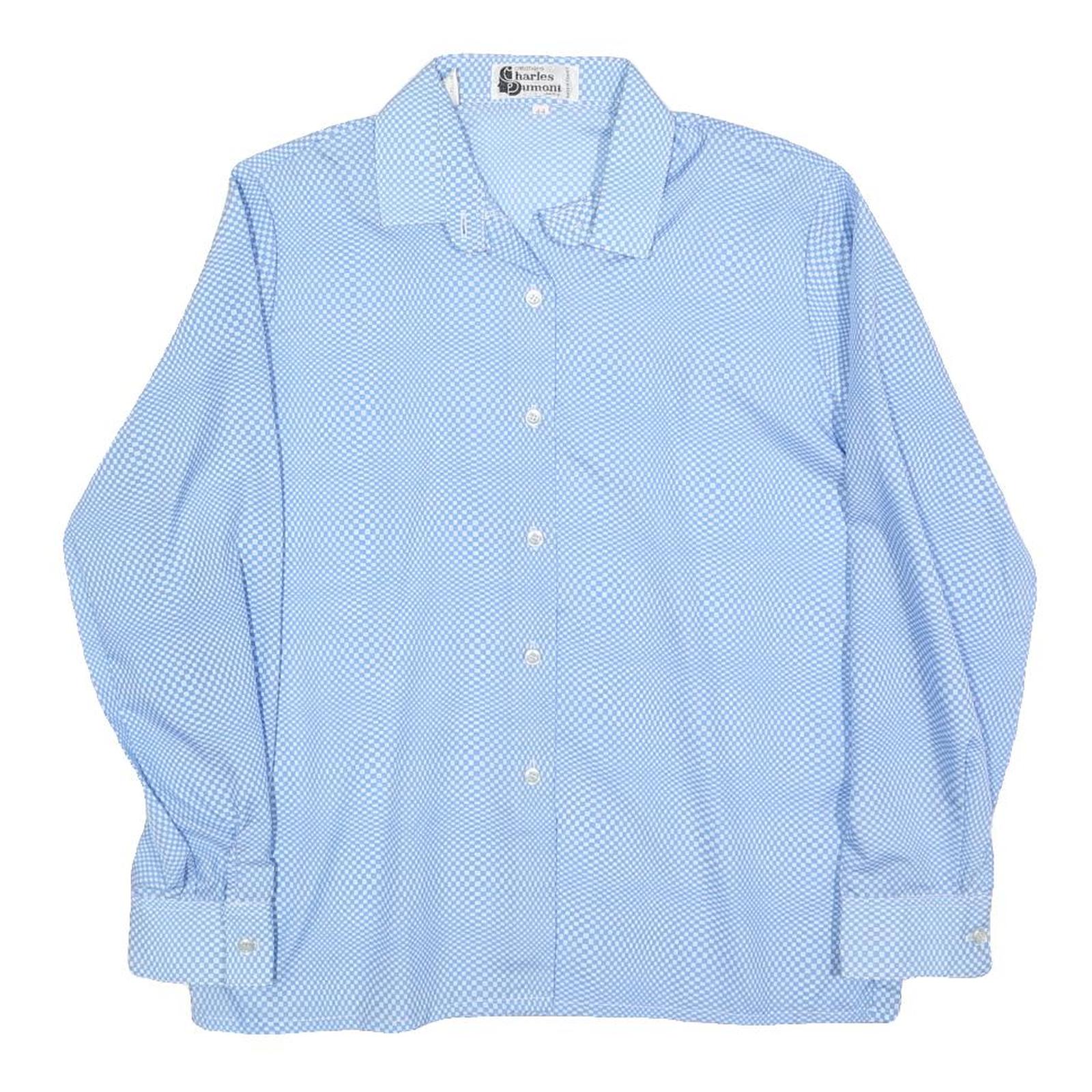 CHARLES DUMONT Womens Blue Printed Shirt Long Sleeve Collared S Light Top Refurbished - N/A refurbished available on Cerqular