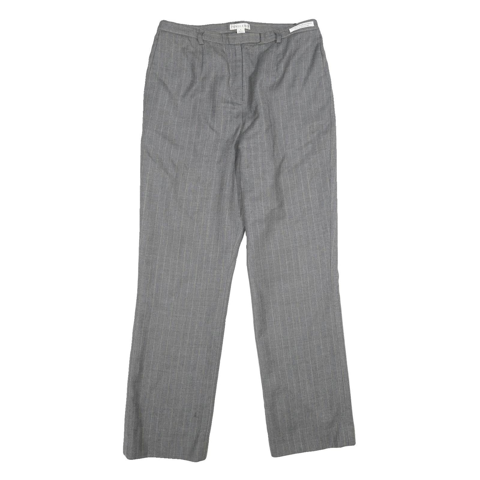 PENDLETON Womens Wool Grey Regular Fit Straight Leg Trousers W32 L31 Smart Refurbished - N/A refurbished available on Cerqular