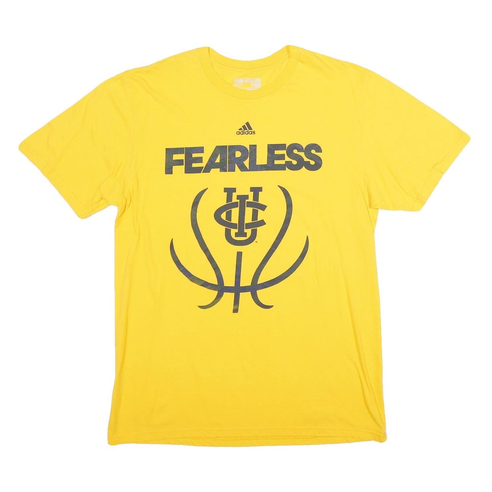 ADIDAS Mens Yellow Fearless Graphic T-Shirt L Short Sleeve Crew Neck Cotton Refurbished - N/A refurbished available on Cerqular