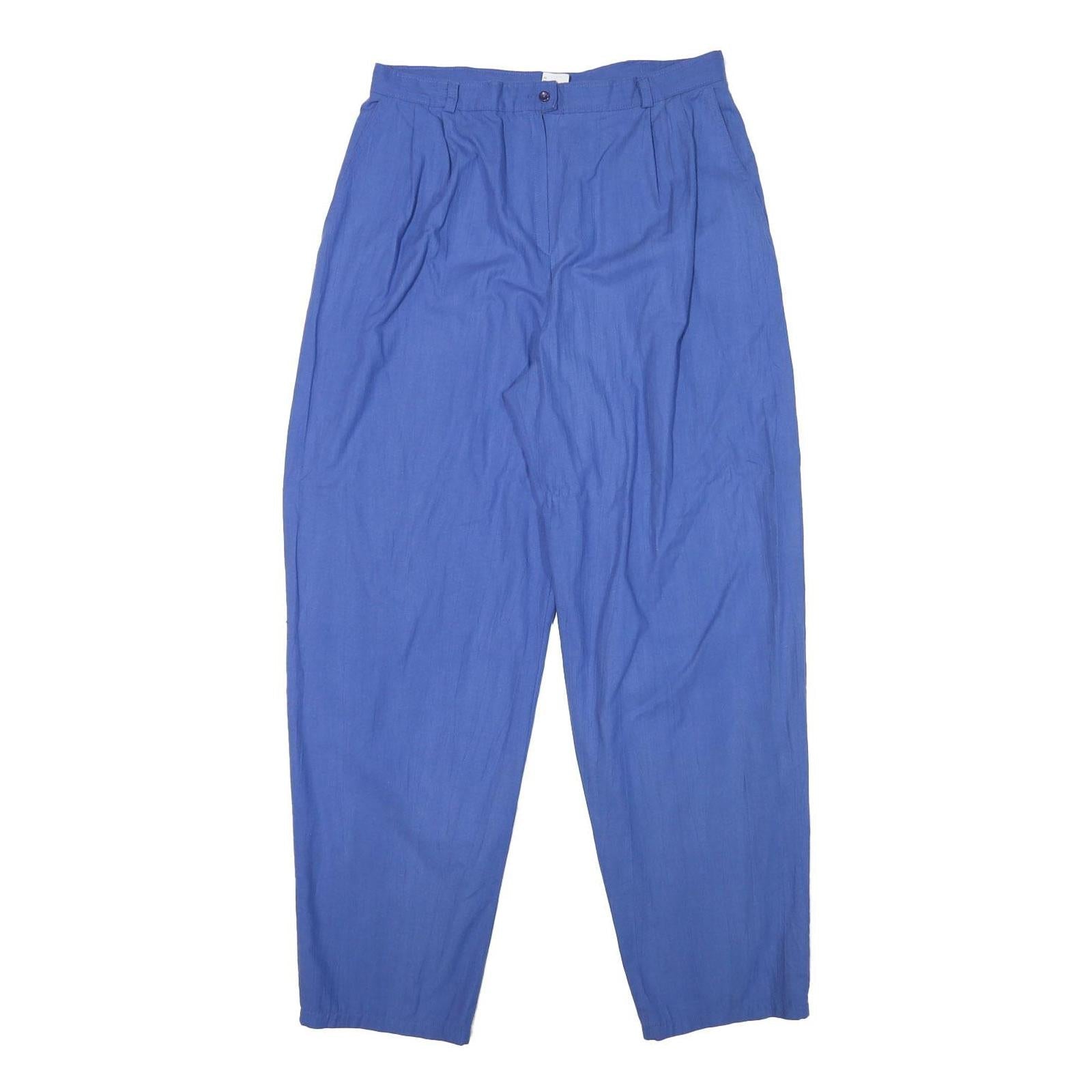 Womens Relaxed Blue Cotton Blend Trousers W30 L30 Zip Closure Casual Wear Refurbished - N/A refurbished available on Cerqular