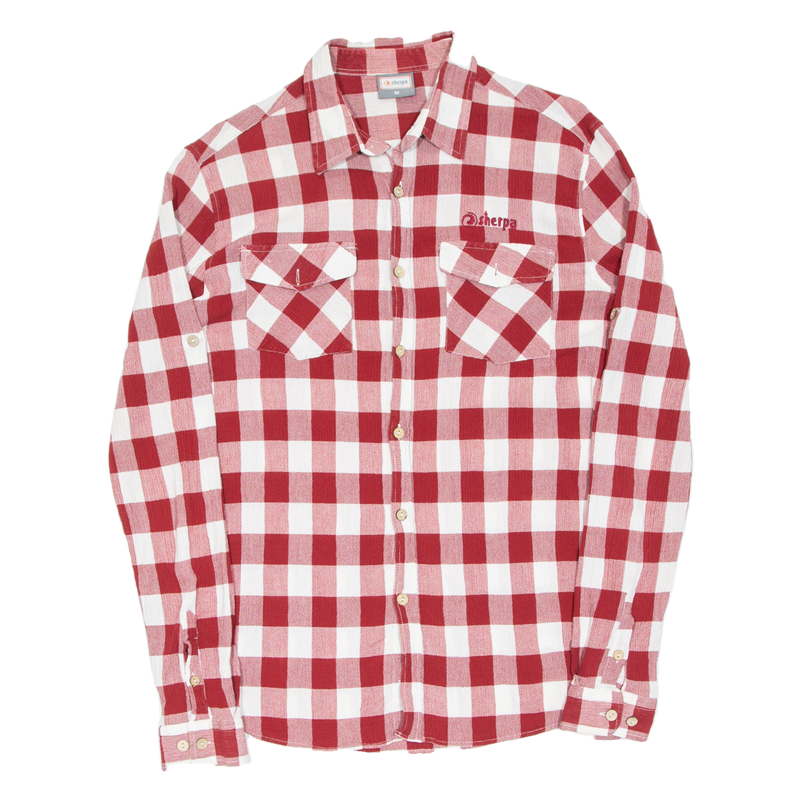 SHERPA Mens Shirt Red Check Long Sleeve M Refurbished - N/A refurbished available on Cerqular