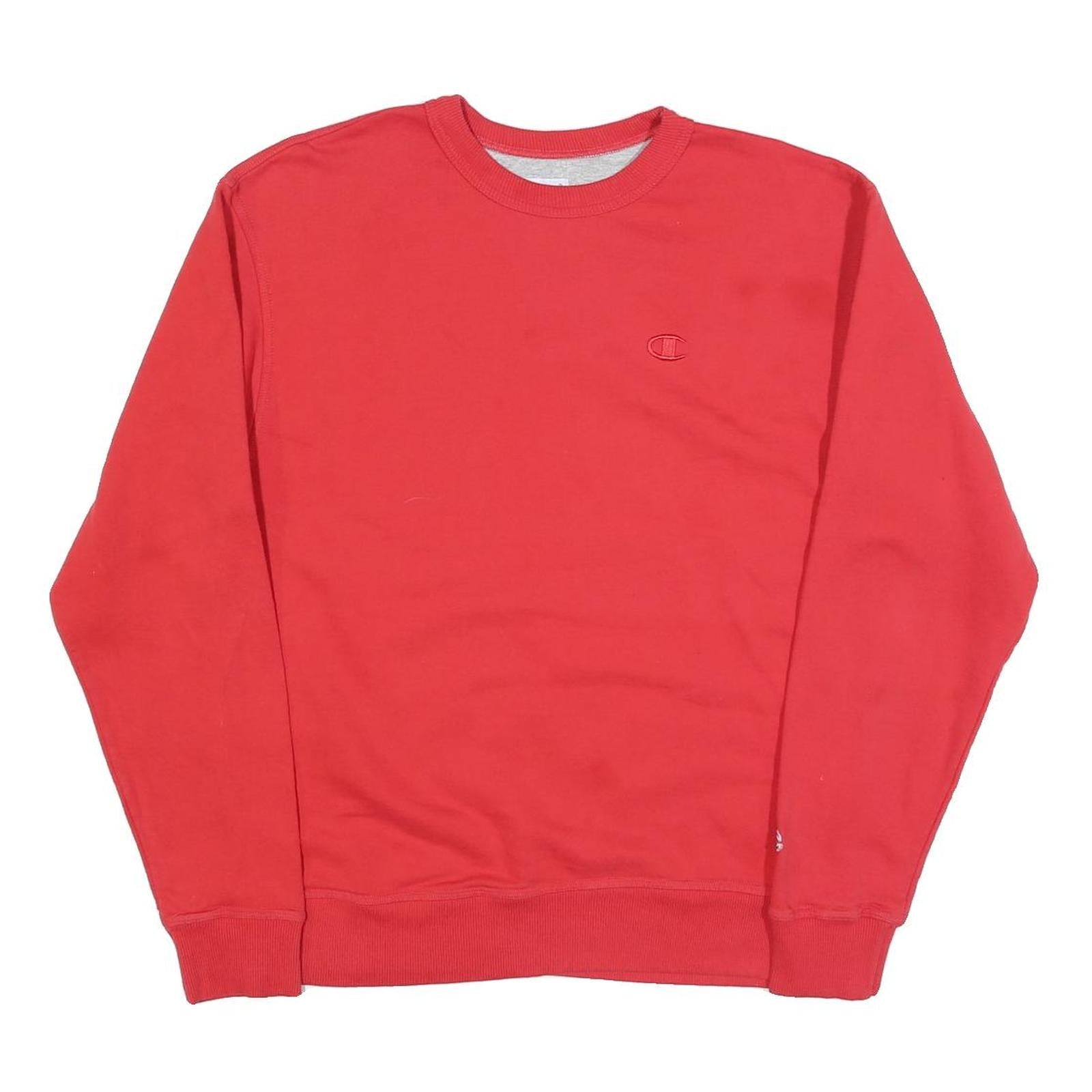 CHAMPION Mens Red Cotton Blend Crew Neck M Sweatshirt Pullover Plain Casual Refurbished - N/A refurbished available on Cerqular