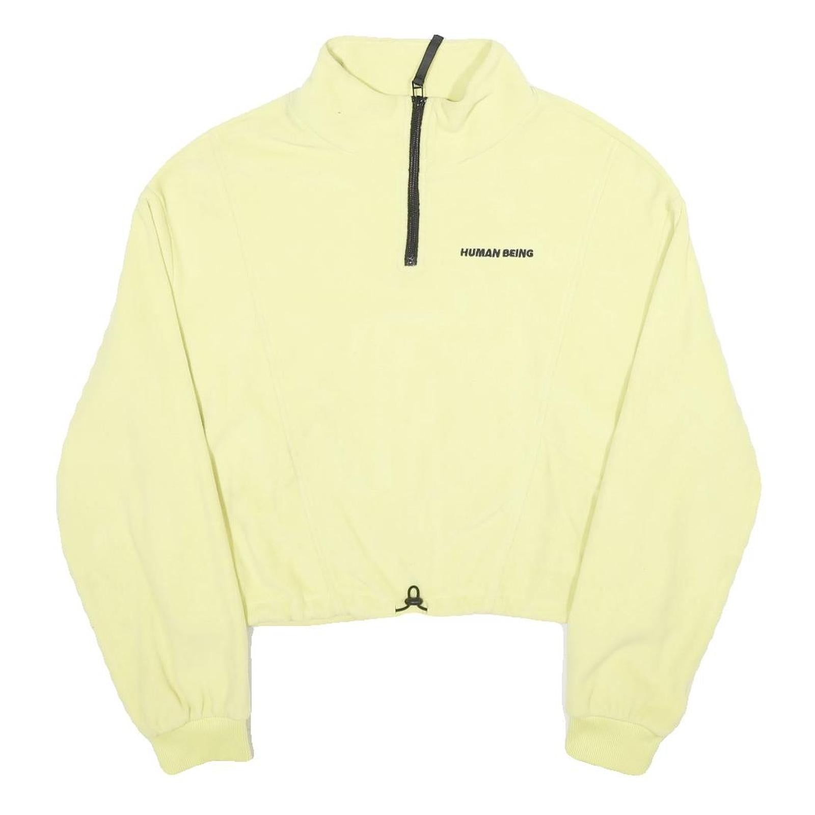 H&M Womens Yellow Plain Pullover Jumper Round Neck Basic Knit S Casual Zip Crop Refurbished - N/A refurbished available on Cerqular
