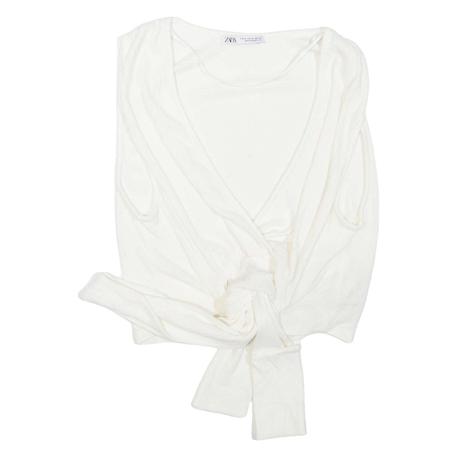 ZARA Womens Cropped Top White V-Neck Sleeveless M Refurbished - N/A refurbished available on Cerqular