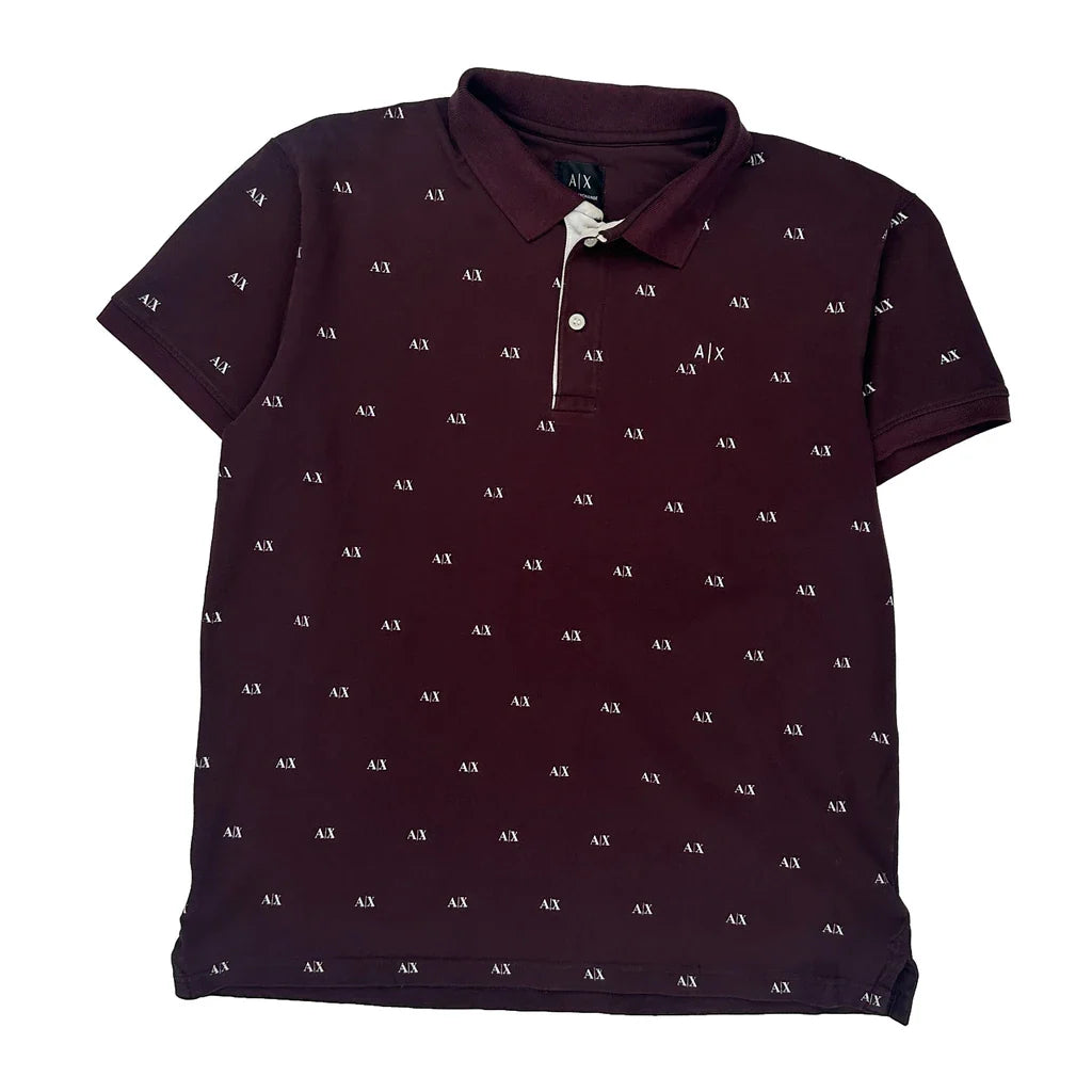Buy Armani Exchange Polo Shirt - XL Burgundy Cotton Refurbished - $46.89 Armani Exchange Polo Shirt - XL Burgundy Cotton Refurbished - Thrifted (note: this is a term often used to describe second- refurbished available on Cerqular