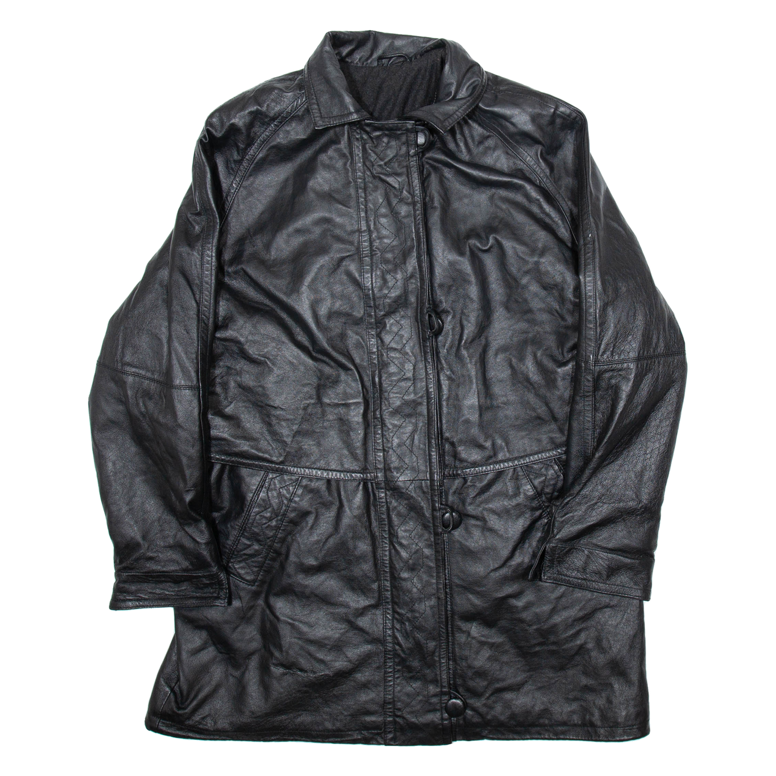 CANDA Womens Overcoat Coat Black Leather M Refurbished - N/A refurbished available on Cerqular