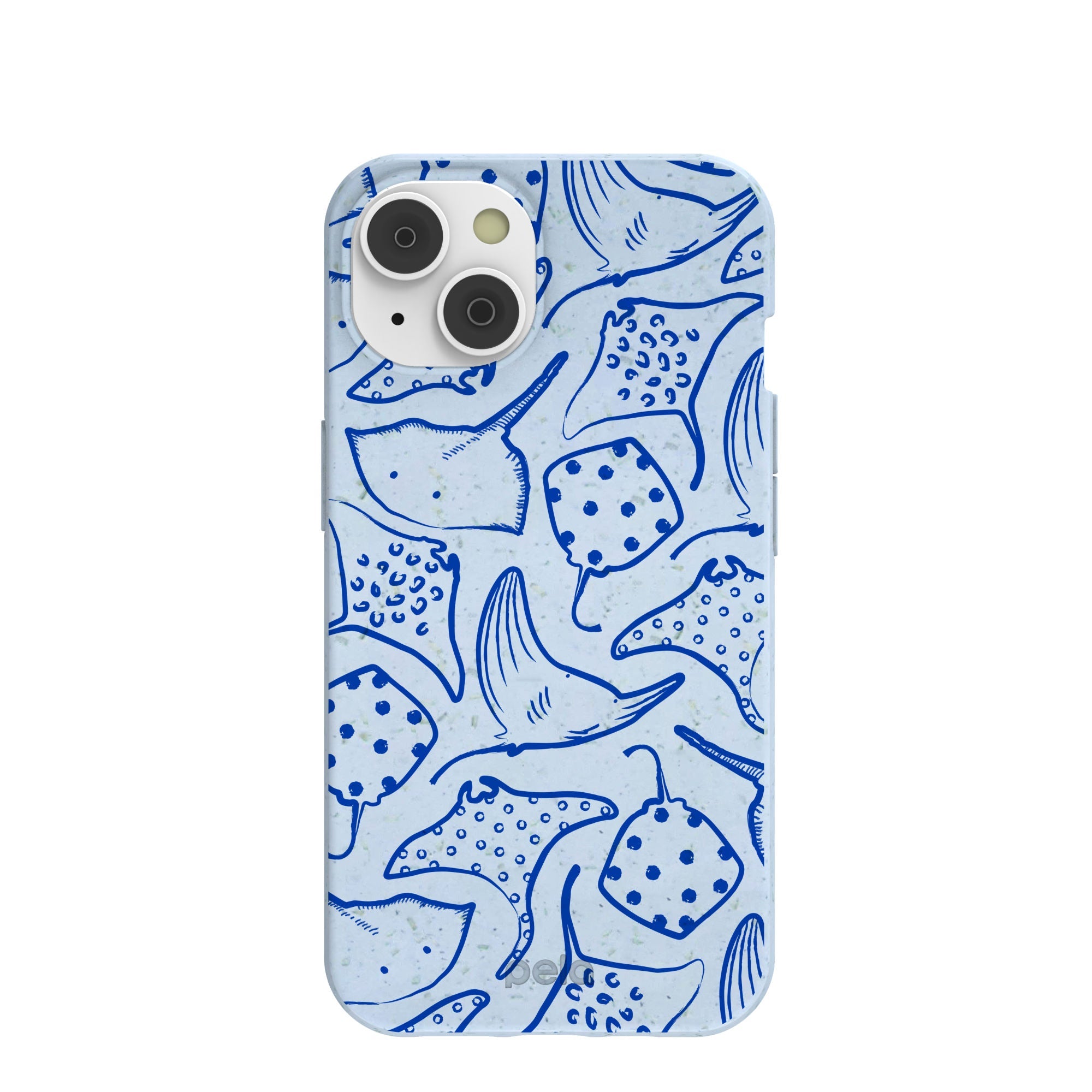 Powder Blue Stingray Fever iPhone 14/16e Case Refurbished - Pela Case refurbished available on Cerqular
