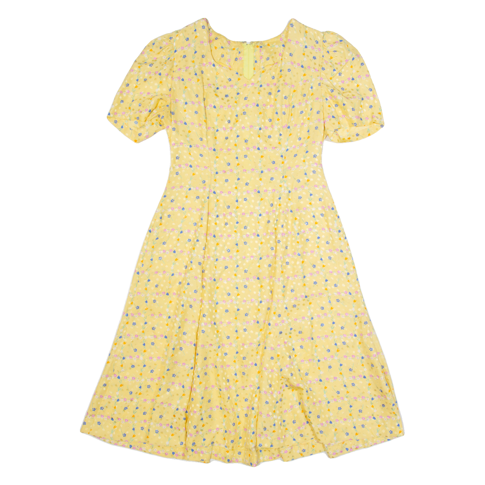 Buy Womens A-Line Dress Yellow 90s Floral Short Sleeve Midi M Refurbished - $27.29 Womens A-Line Dress Yellow 90s Floral Short Sleeve Midi M Refurbished - N/A refurbished available on Cerqular