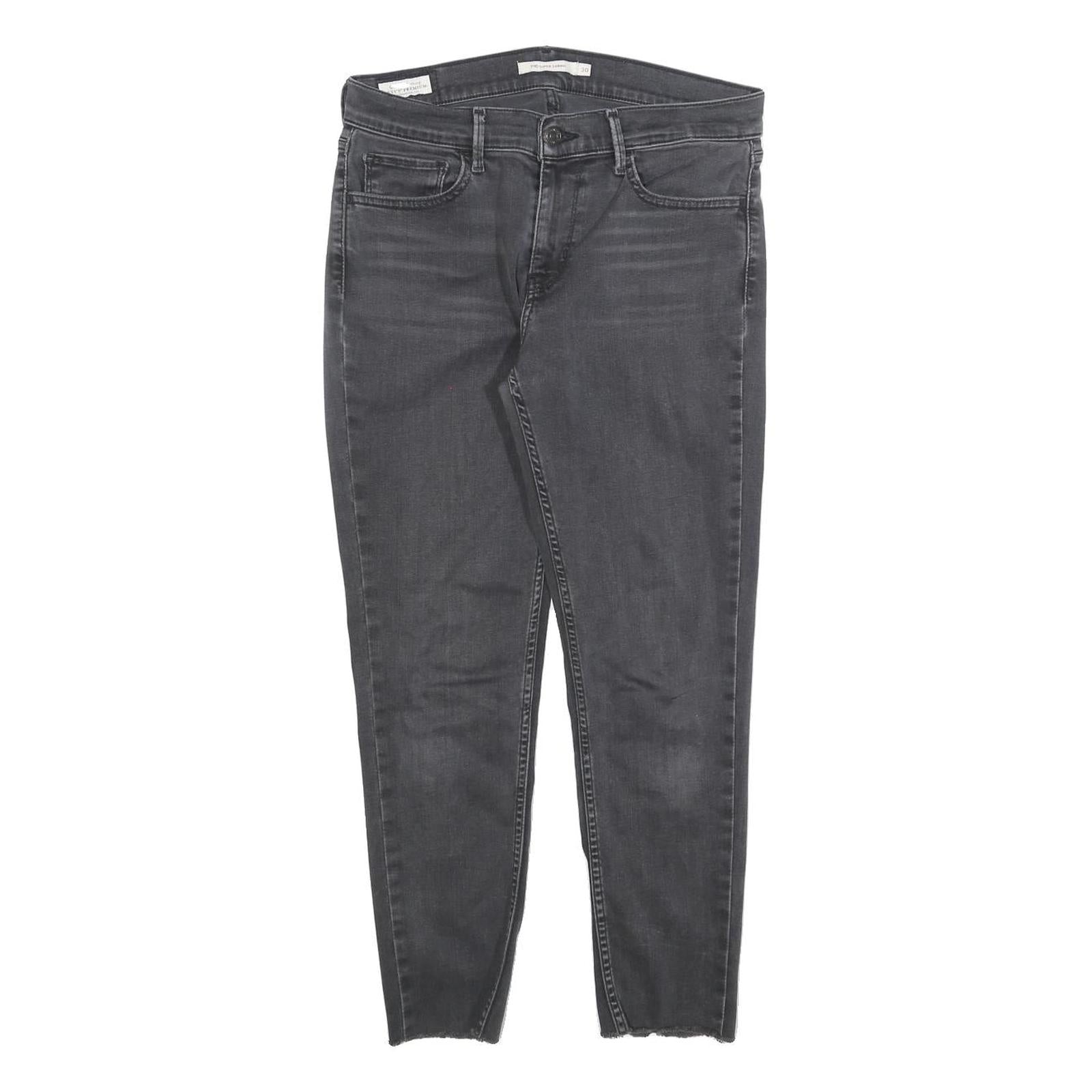 LEVI'S 710 Womens Jeans Black Slim Skinny Denim Raw W30 L25 Stretch Cotton Blend Refurbished - N/A refurbished available on Cerqular
