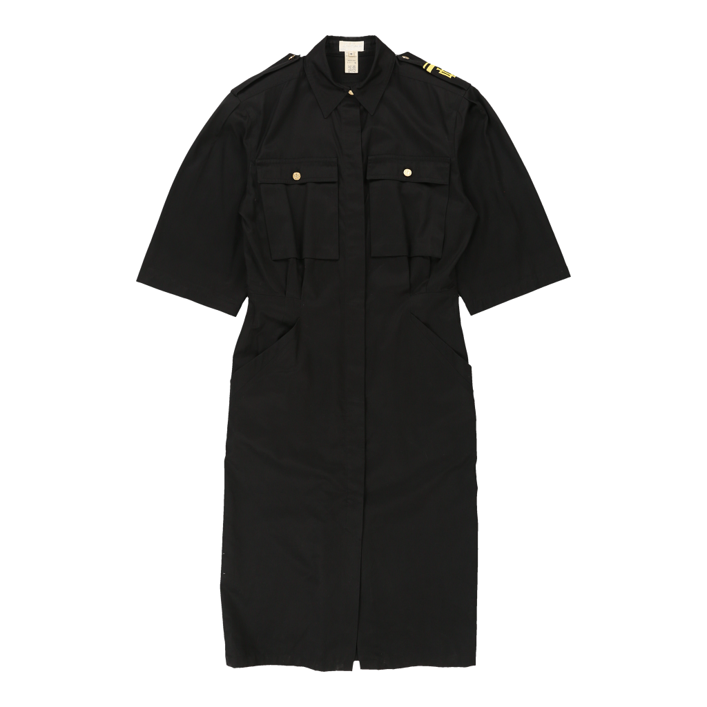 Les Copains Shirt Dress - Medium Black Cotton Refurbished - Thrifted (note: this is a term often used to describe second- refurbished available on Cerqular
