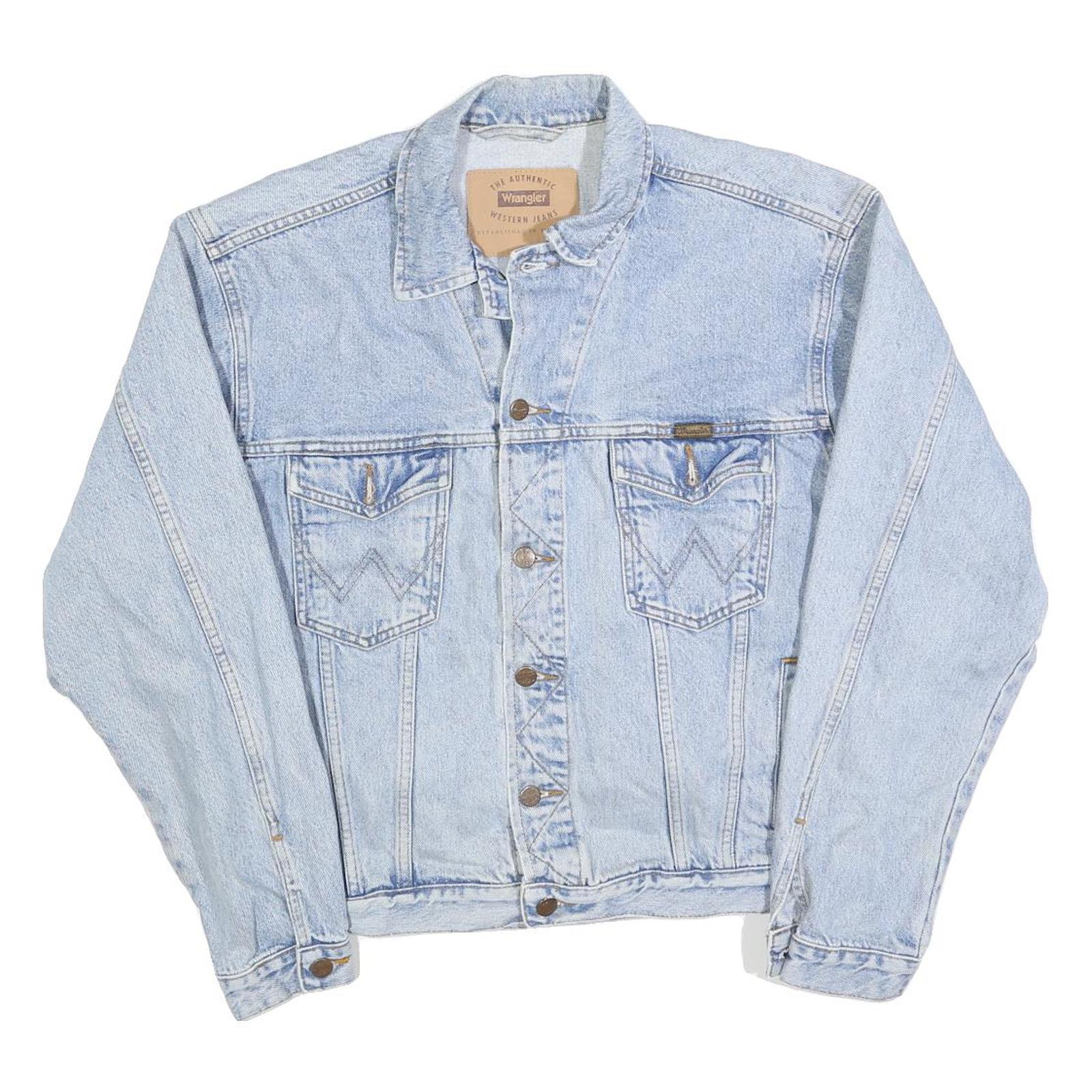 Buy WRANGLER Mens Blue Denim Jacket M Cotton Classic Western Casual Button Closure Refurbished - $50.69 WRANGLER Mens Blue Denim Jacket M Cotton Classic Western Casual Button Closure Refurbished - N/A refurbished available on Cerqular