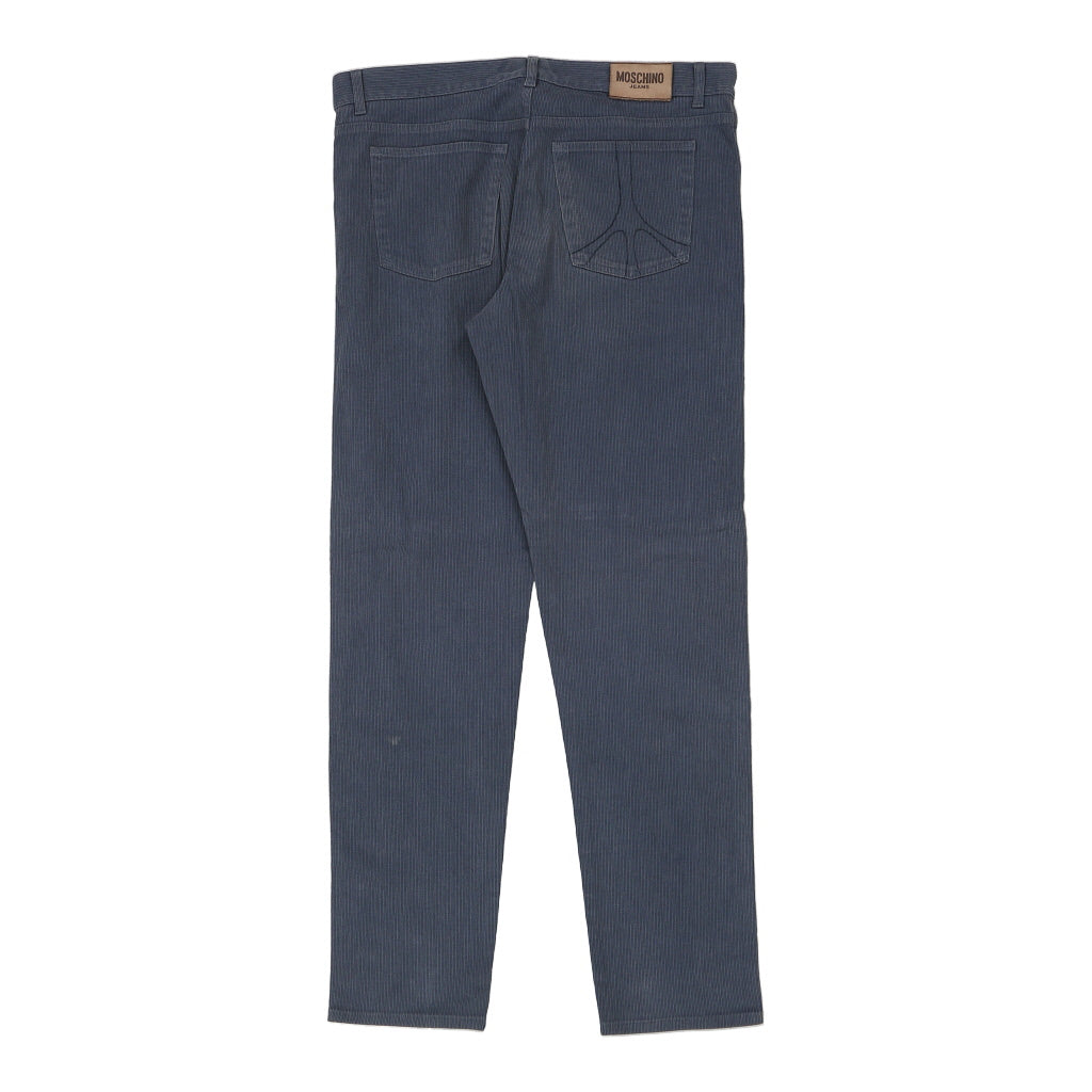 Moschino Jeans Cord Trousers - 38W 36L Blue Cotton Refurbished - Thrifted (note: this is a term often used to describe second- refurbished available on Cerqular