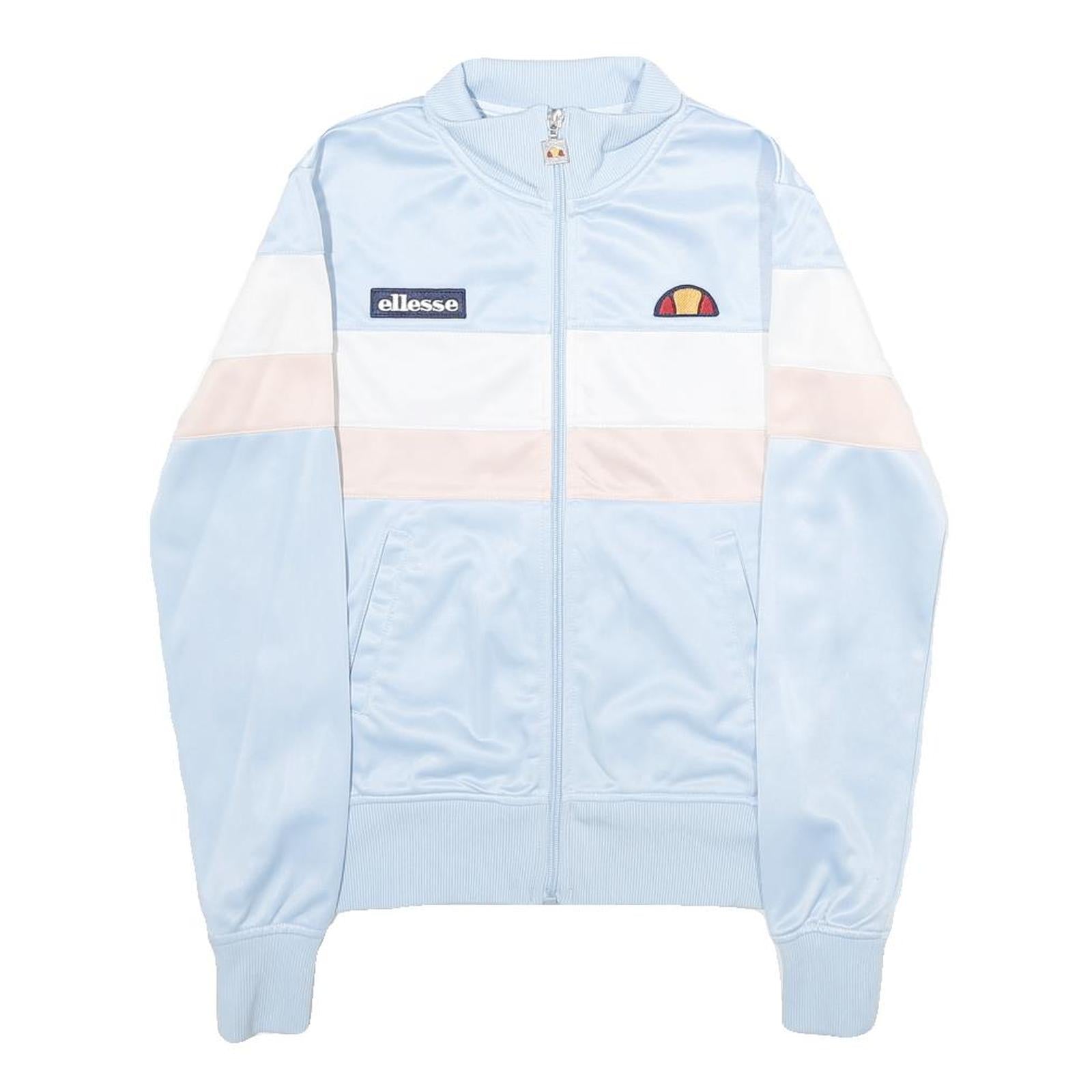 ELLESSE Womens Blue & Pink Zip Jacket UK 4 Polyester Plain Casual Lightweight Refurbished - N/A refurbished available on Cerqular