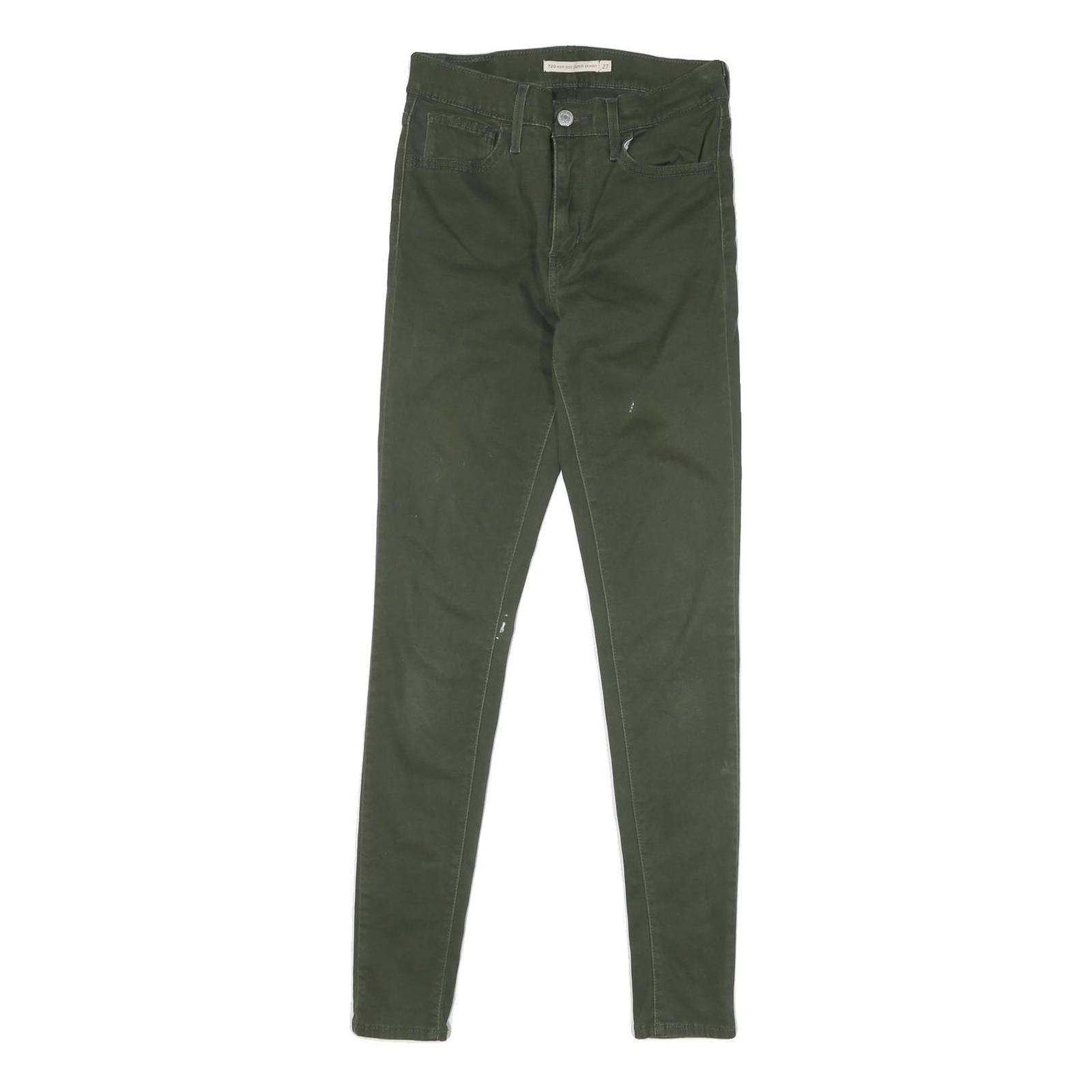 LEVI'S Womens Cotton Blend Green Regular Skinny Trousers W27 L29 Zip Closure Refurbished - N/A refurbished available on Cerqular