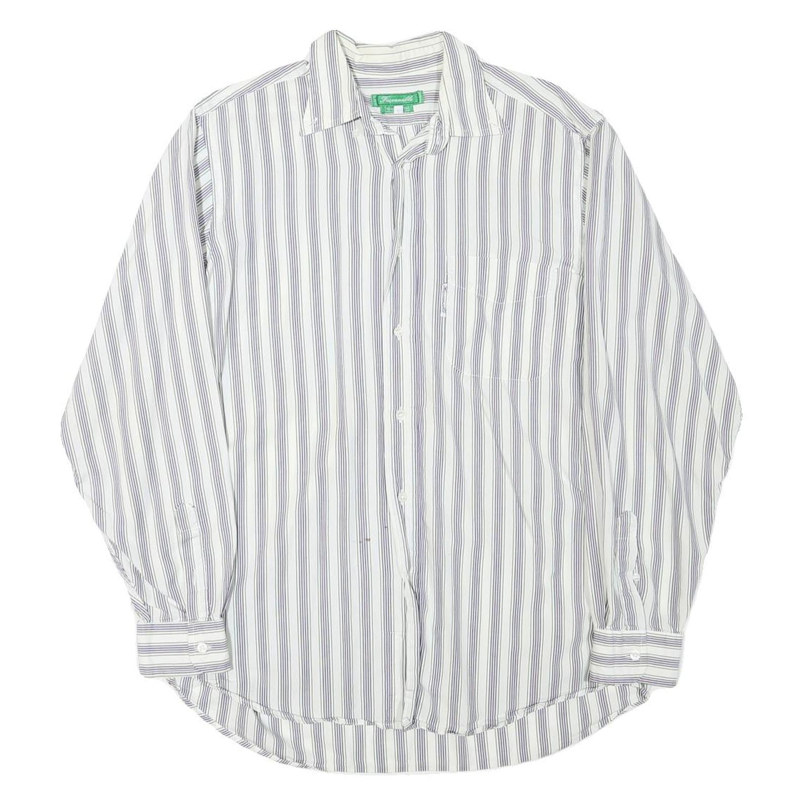 Buy FALCONALLE Mens White & Grey Striped Shirt M Classic Cotton Blend Long Sleeve Refurbished - $16.89 FALCONALLE Mens White & Grey Striped Shirt M Classic Cotton Blend Long Sleeve Refurbished - N/A refurbished available on Cerqular