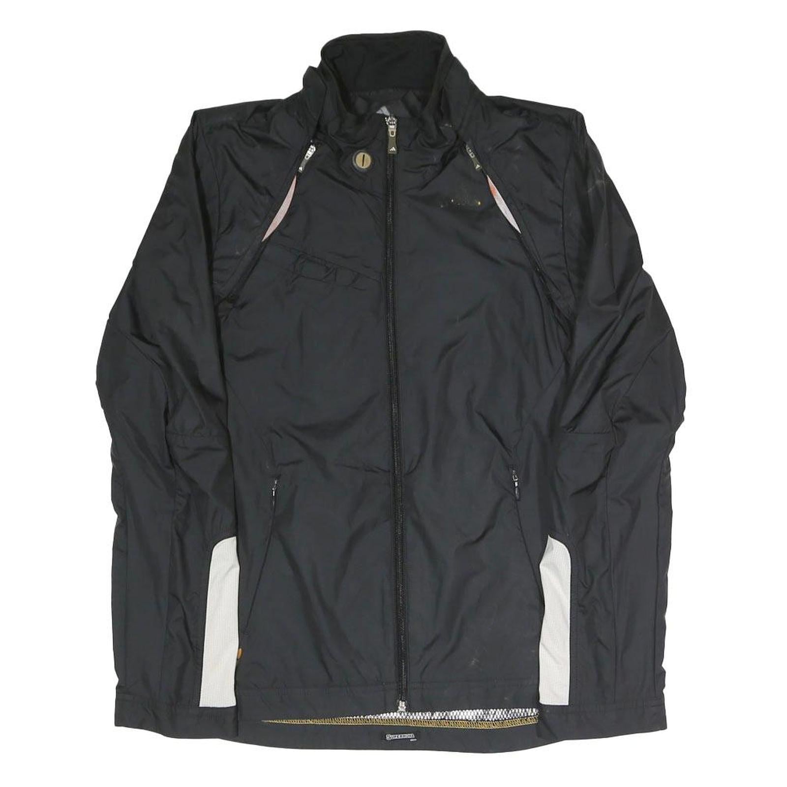 ADIDAS Womens Black Polyester Blend Zip Jacket XS Plain Lightweight Sportswear Refurbished - N/A refurbished available on Cerqular