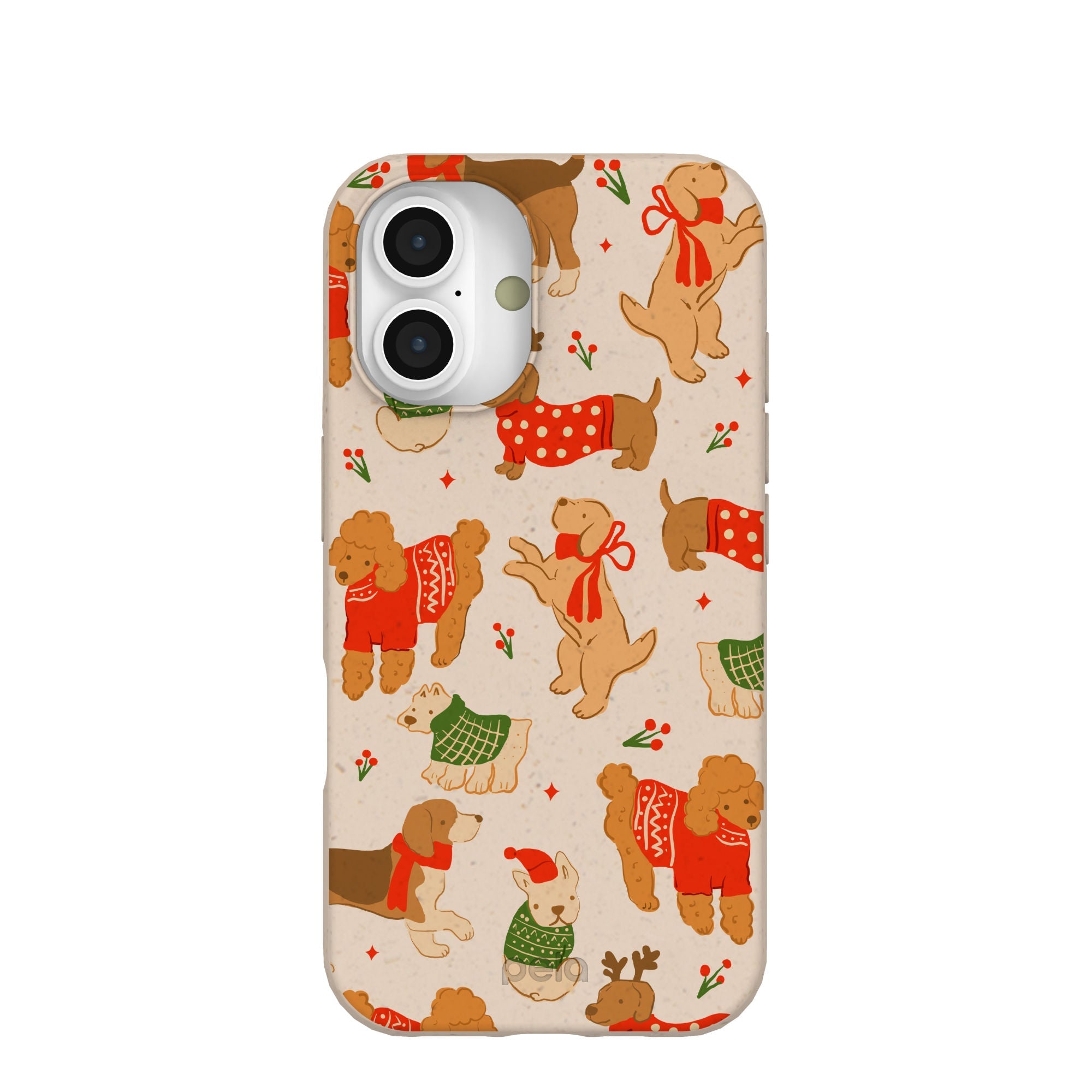 Seashell Jolly Doggos iPhone 16 Case Refurbished - Pela Case refurbished available on Cerqular