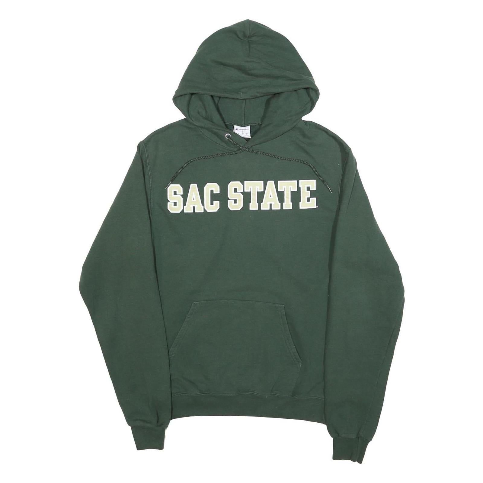 CHAMPION Mens Green Sac State Pullover Hoodie S Cotton Blend Casual Sweatshirt Refurbished - N/A refurbished available on Cerqular